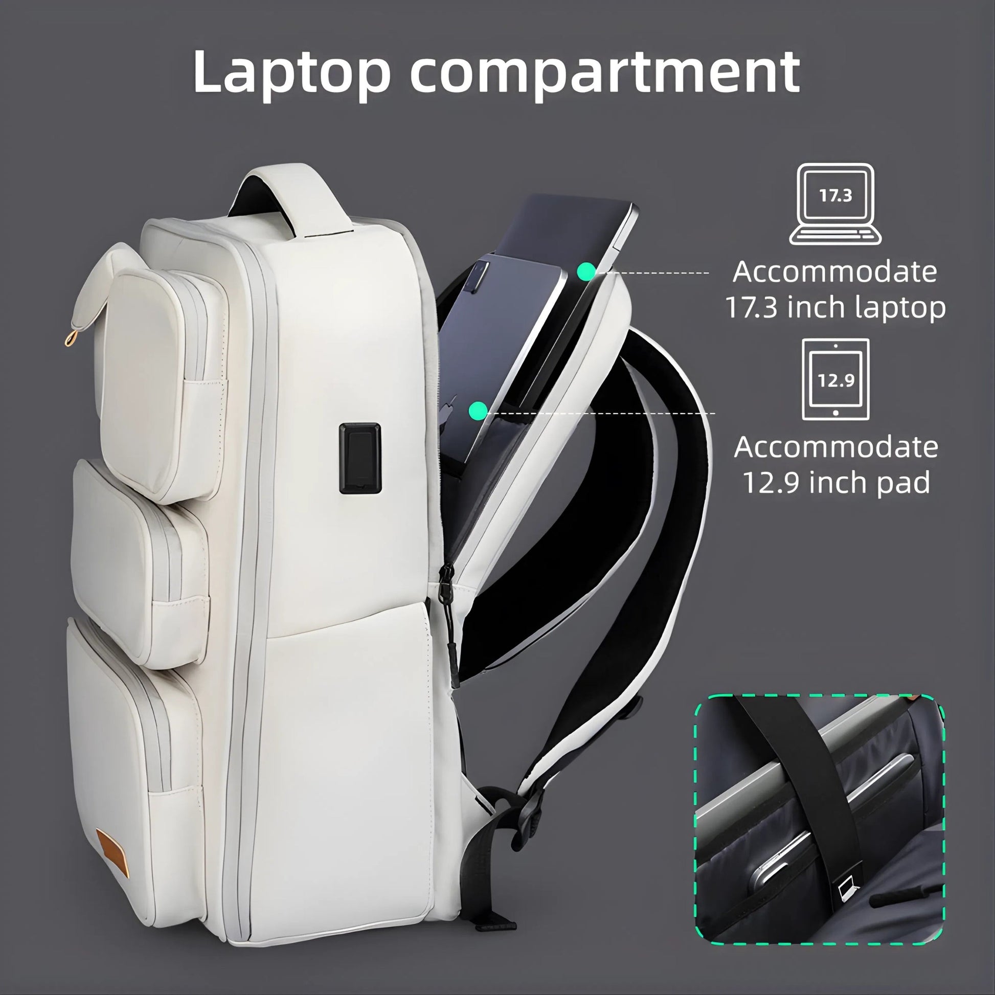 Backper Pisces Travel Oxford Backpack — size reference