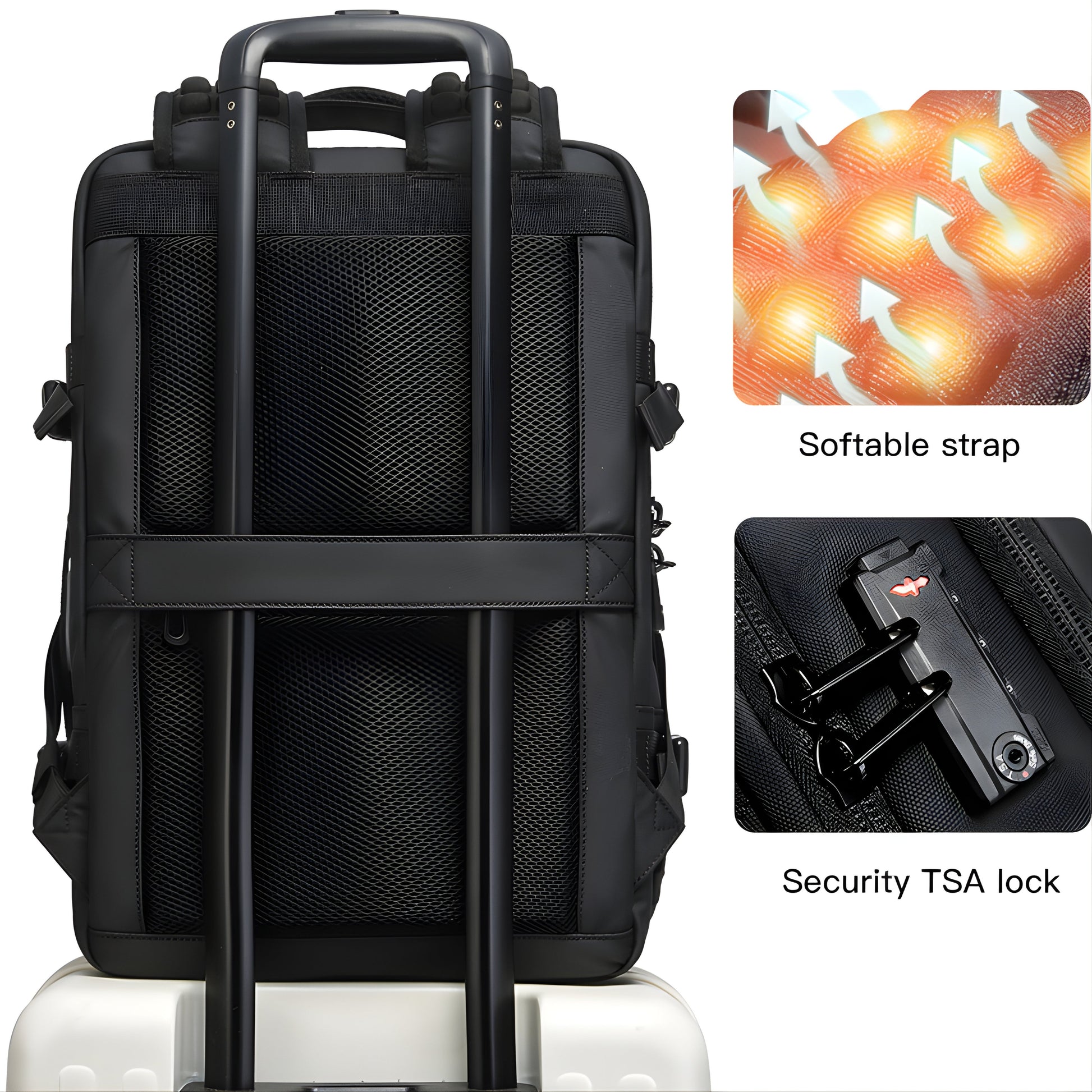 Backper Stella Expandable Polyester Backpack — top view
