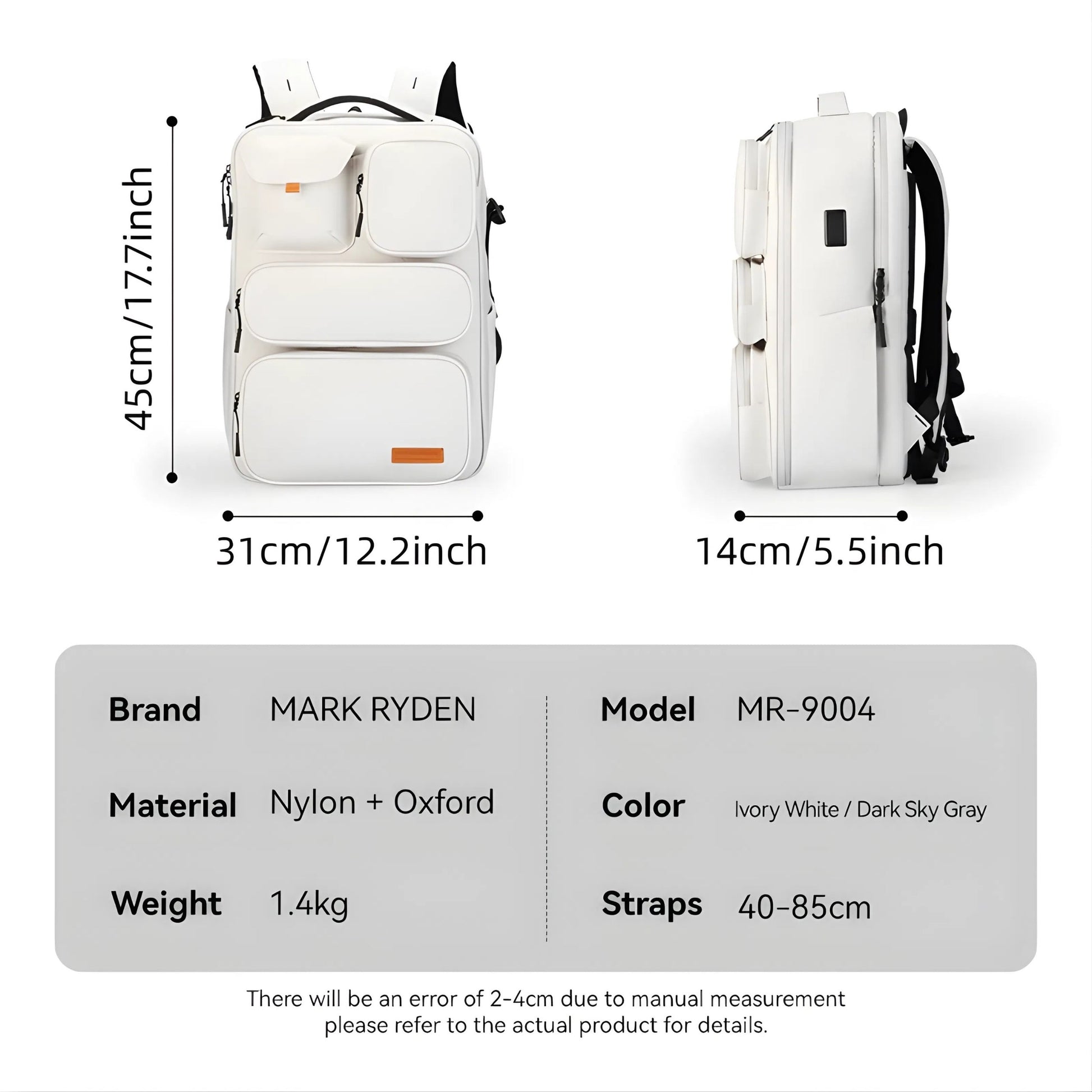 Backper Pisces Travel Oxford Backpack — open view