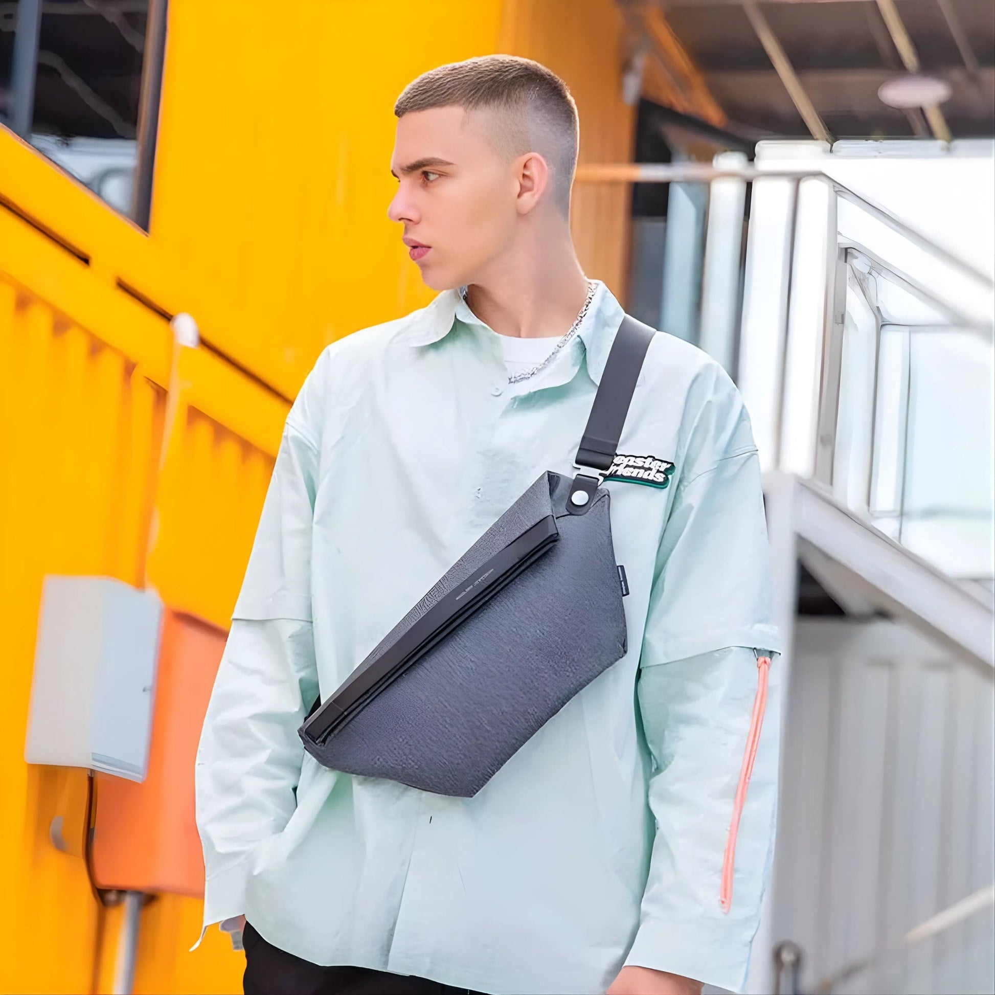 Backper Gemini Waterproof Oxford Sling Bag — side detail