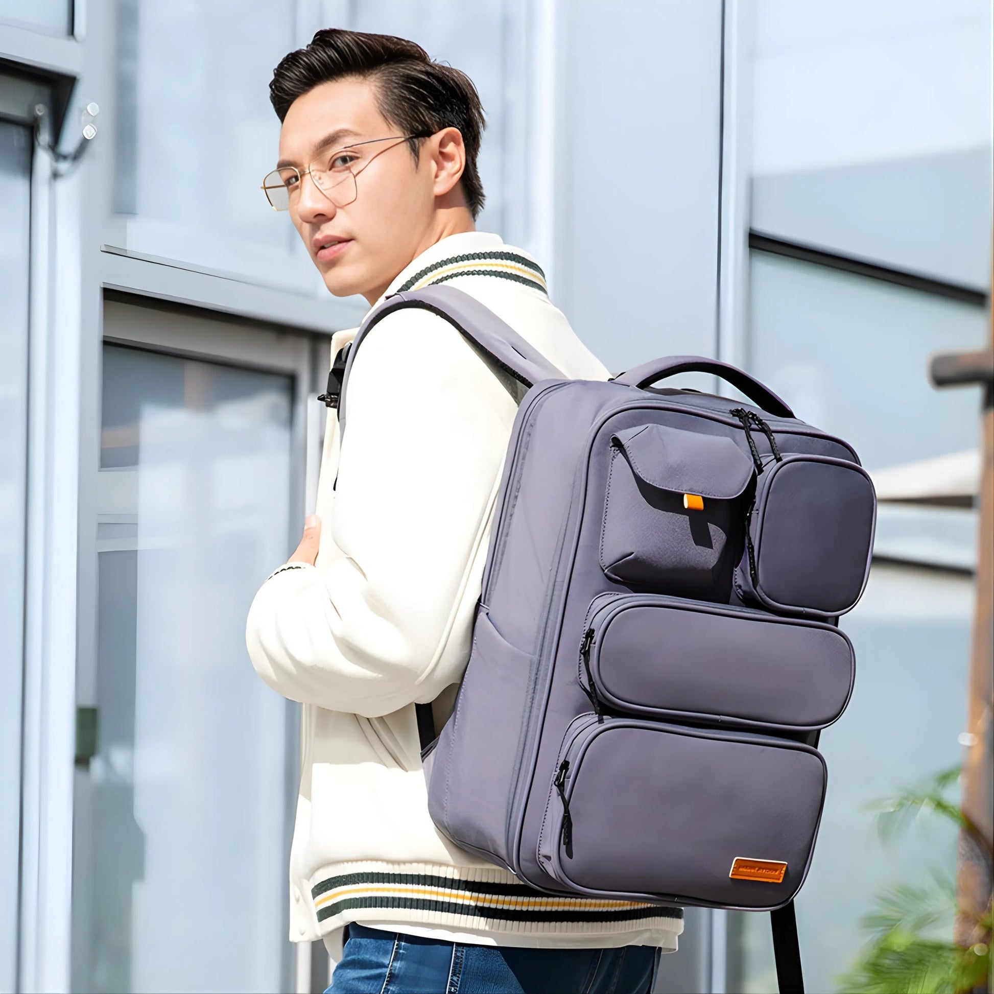 Backper Pisces Travel Oxford Backpack — back panel