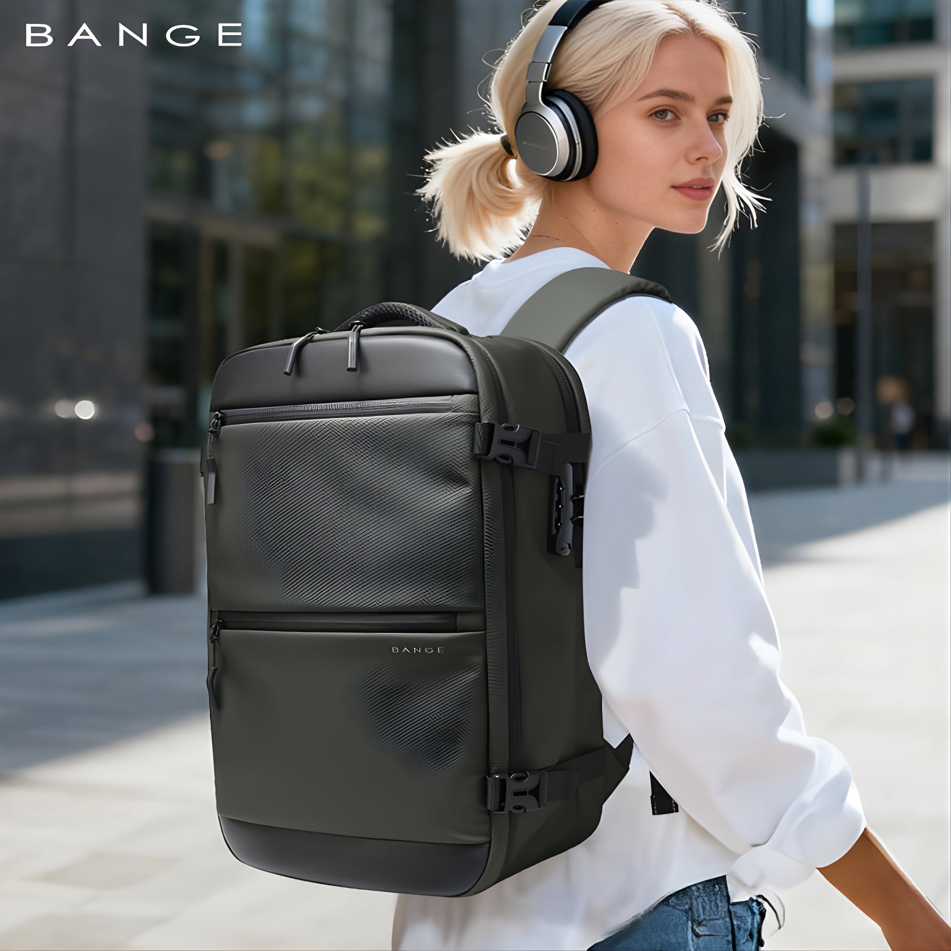 Backper Comet Anti-Theft Polyester Backpack — packed view