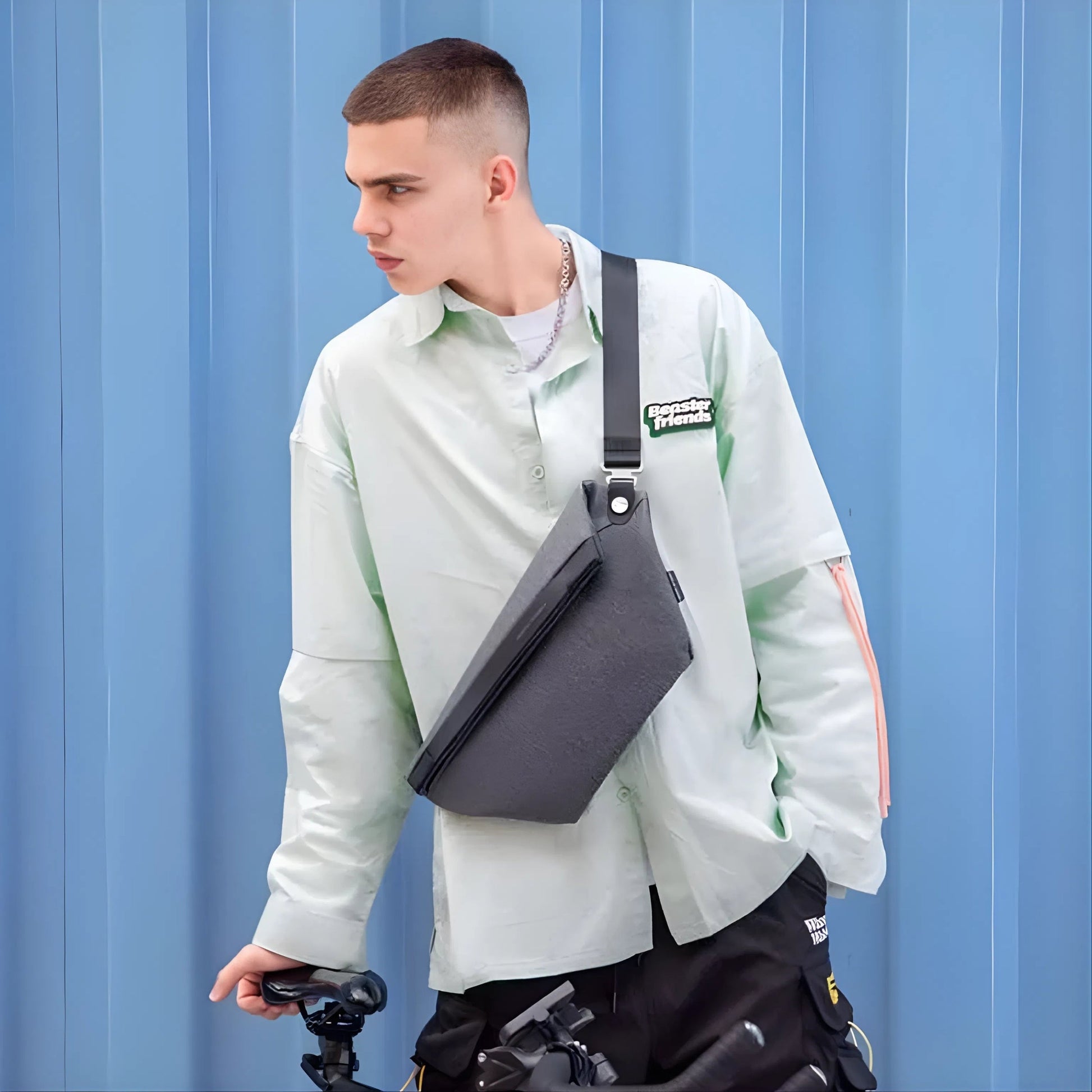 Backper Gemini Waterproof Oxford Sling Bag — back panel