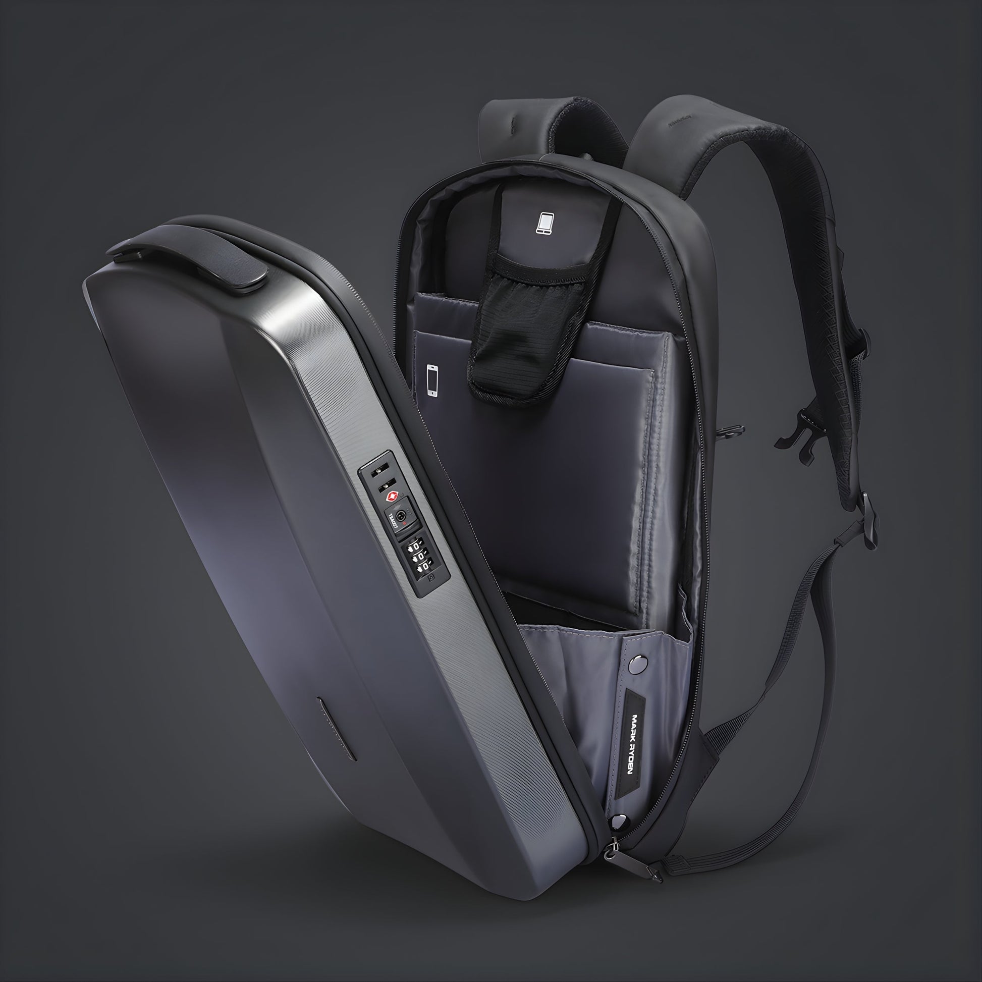 Backper Tangent Waterproof Oxford Backpack — side detail
