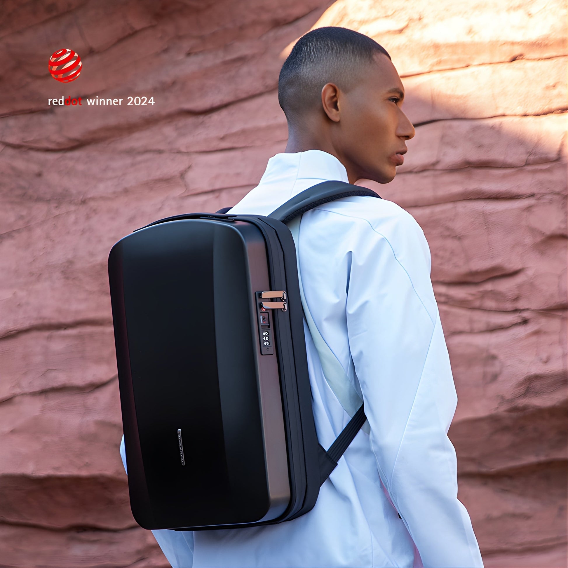 Backper Tangent Waterproof Oxford Backpack — packed view