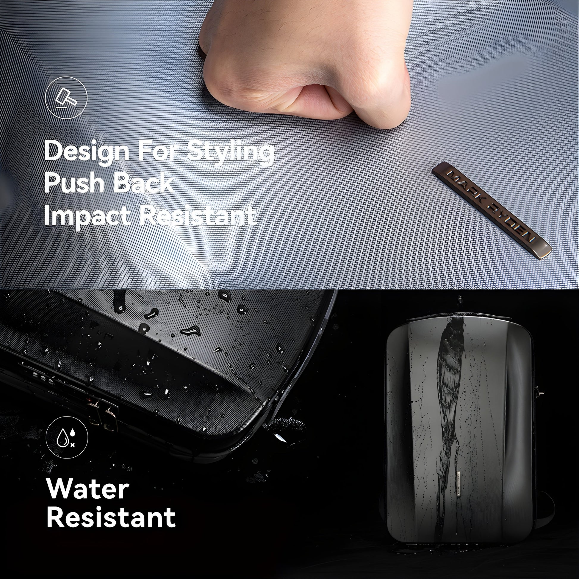 Backper Tangent Waterproof Oxford Backpack — in use