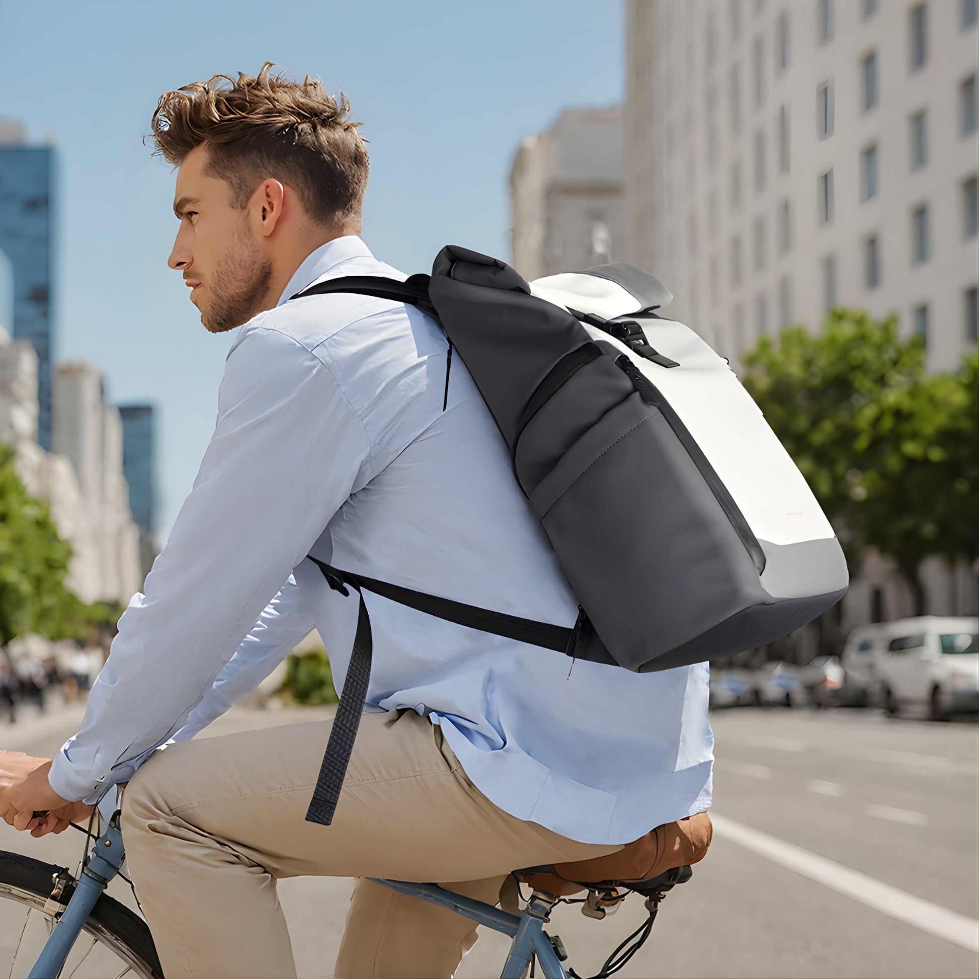 Backper Sculptor Anti-Theft Oxford Backpack — angled view