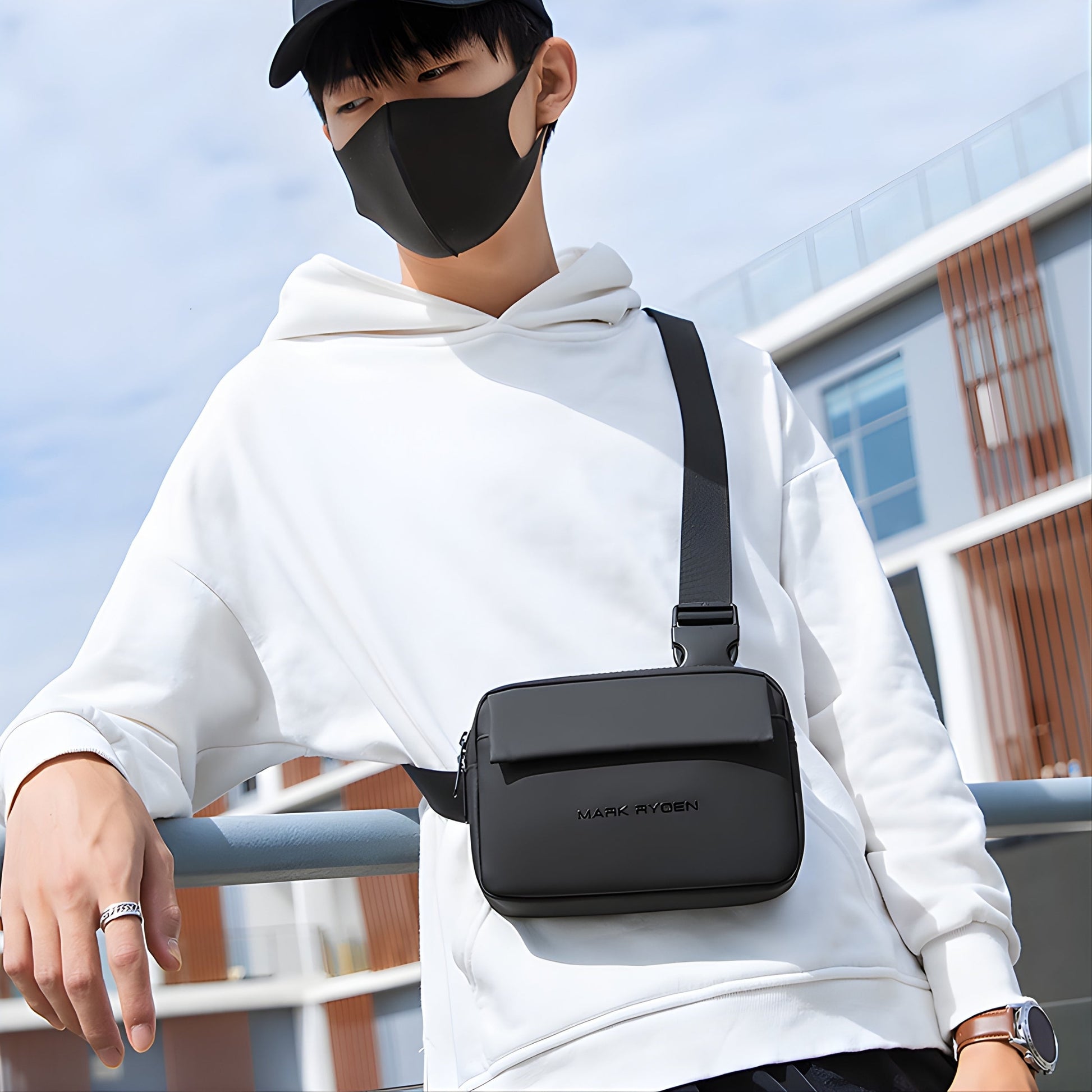 Backper Cepheus Waterproof Oxford Sling Bag — side detail
