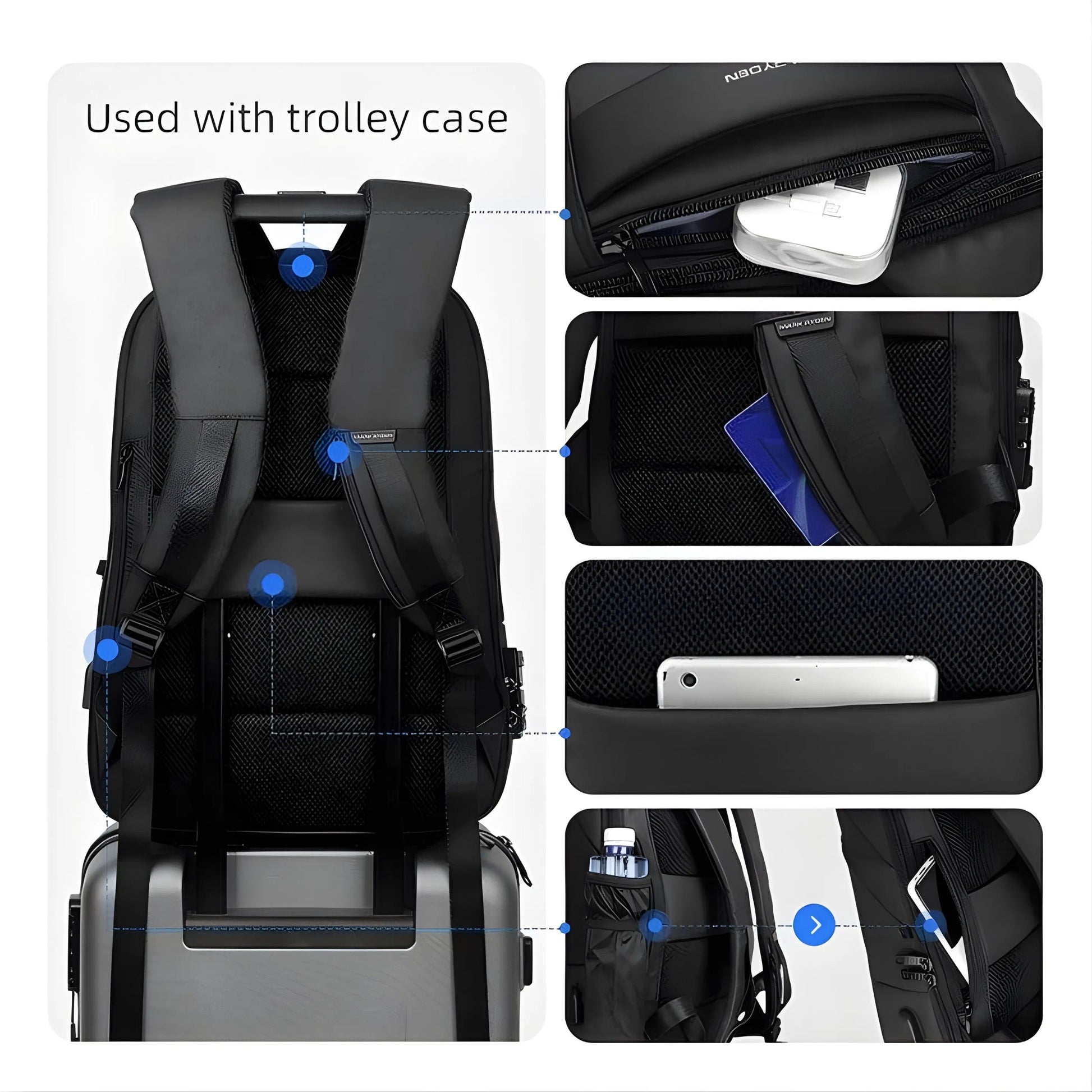 Backper Lateral Anti-Theft Oxford Backpack — color option