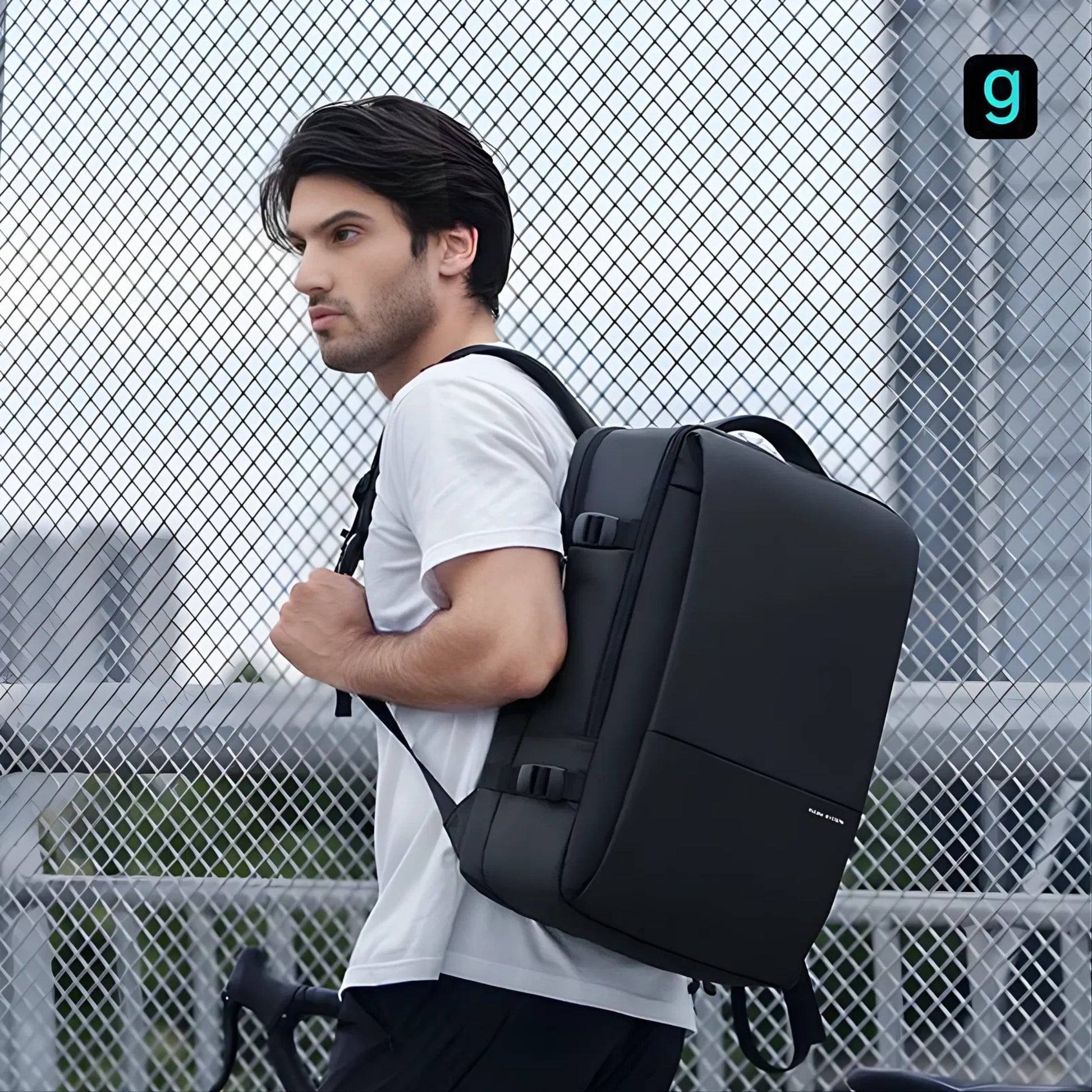 Backper Polar Anti-Theft Oxford Backpack — in use