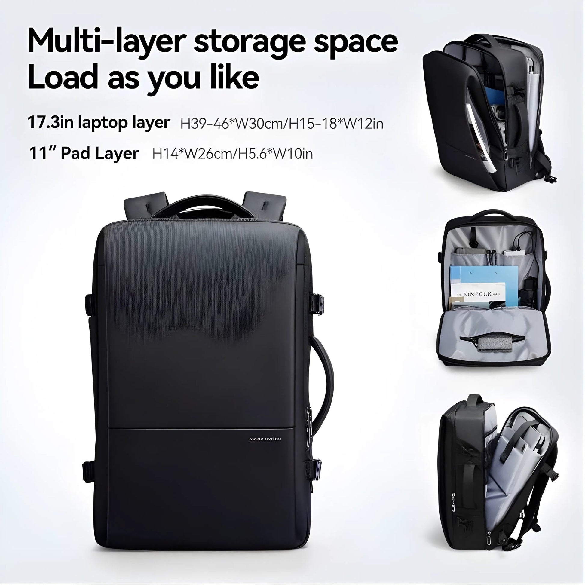 Backper Polar Anti-Theft Oxford Backpack — angled view