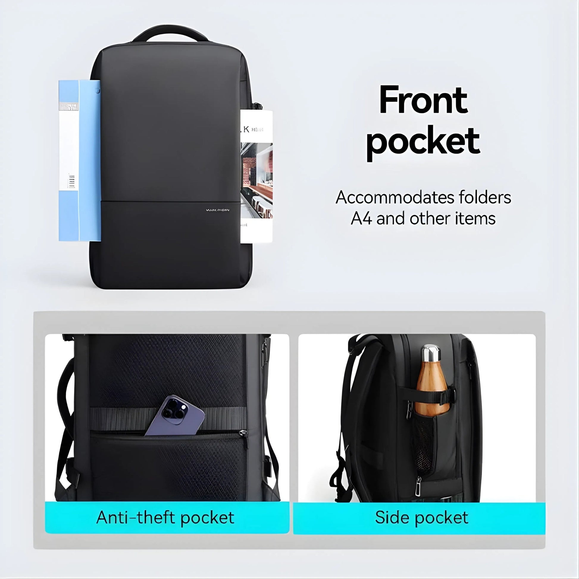 Backper Polar Anti-Theft Oxford Backpack — bottom view