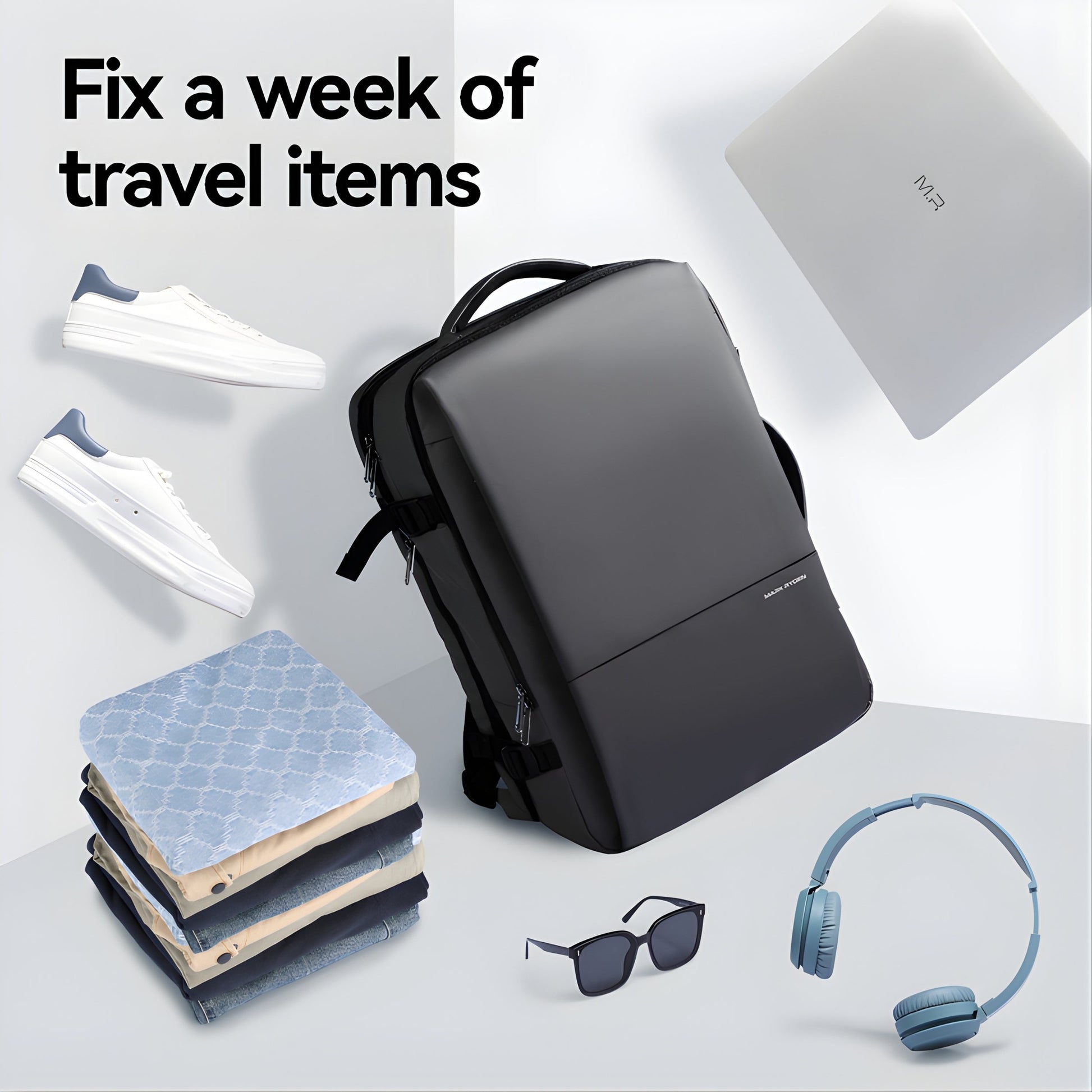 Backper Polar Anti-Theft Oxford Backpack — pocket layout