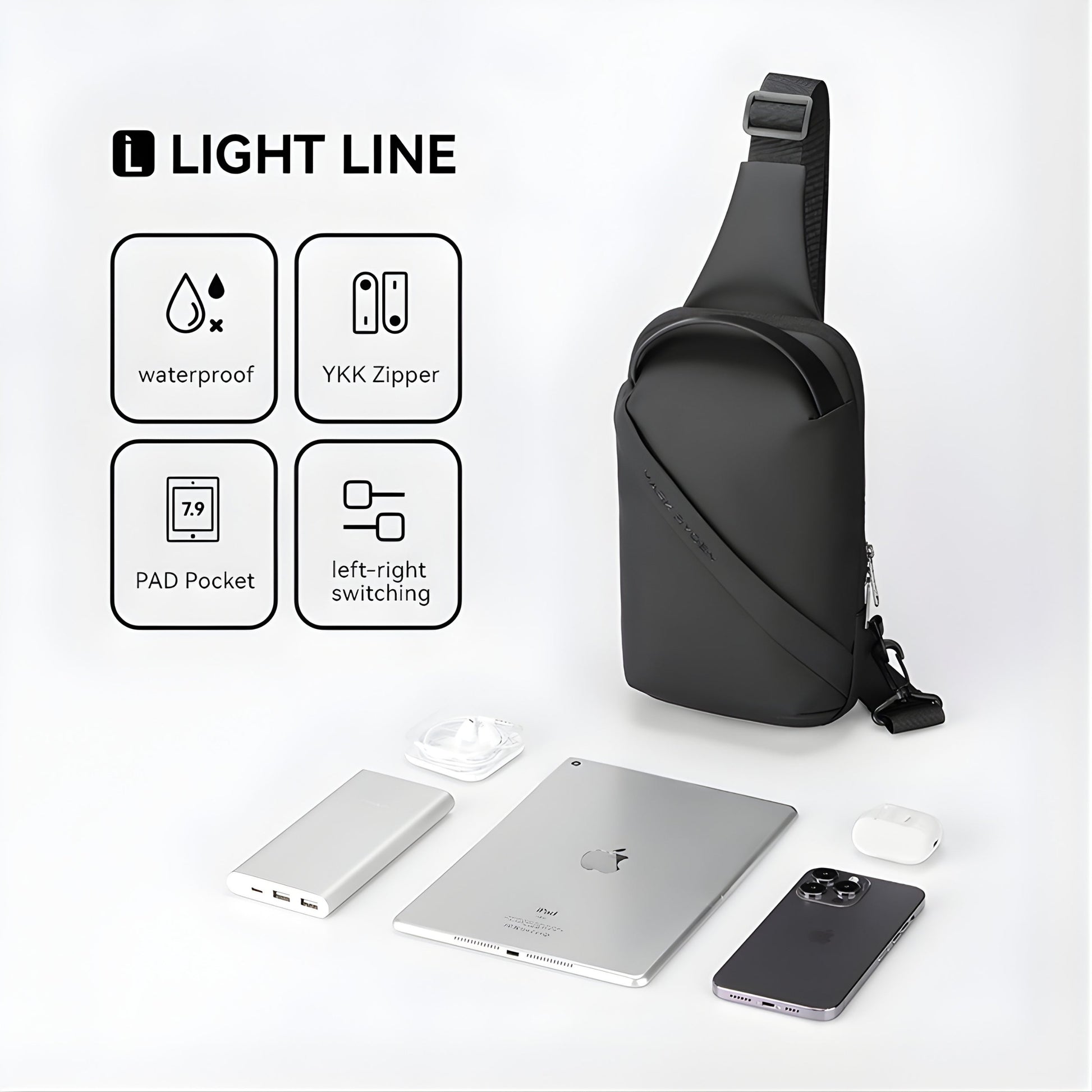 Backper Centaurus Waterproof Oxford Sling Bag — bottom view