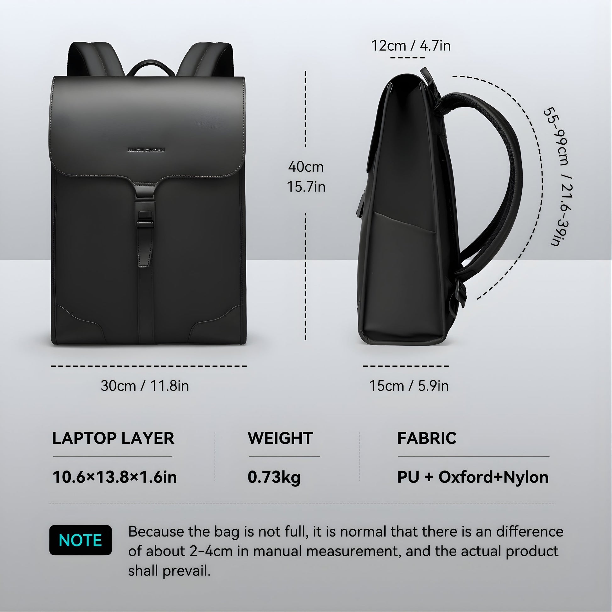 Backper Mensa Waterproof Oxford Backpack — bottom view