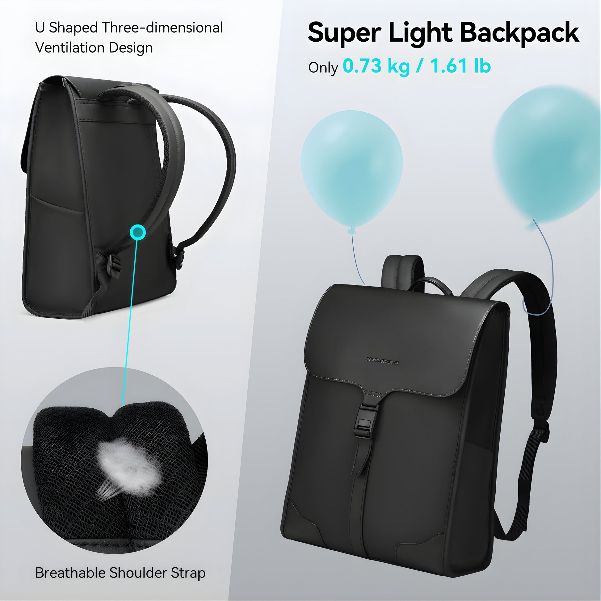 Backper Mensa Waterproof Oxford Backpack — top view