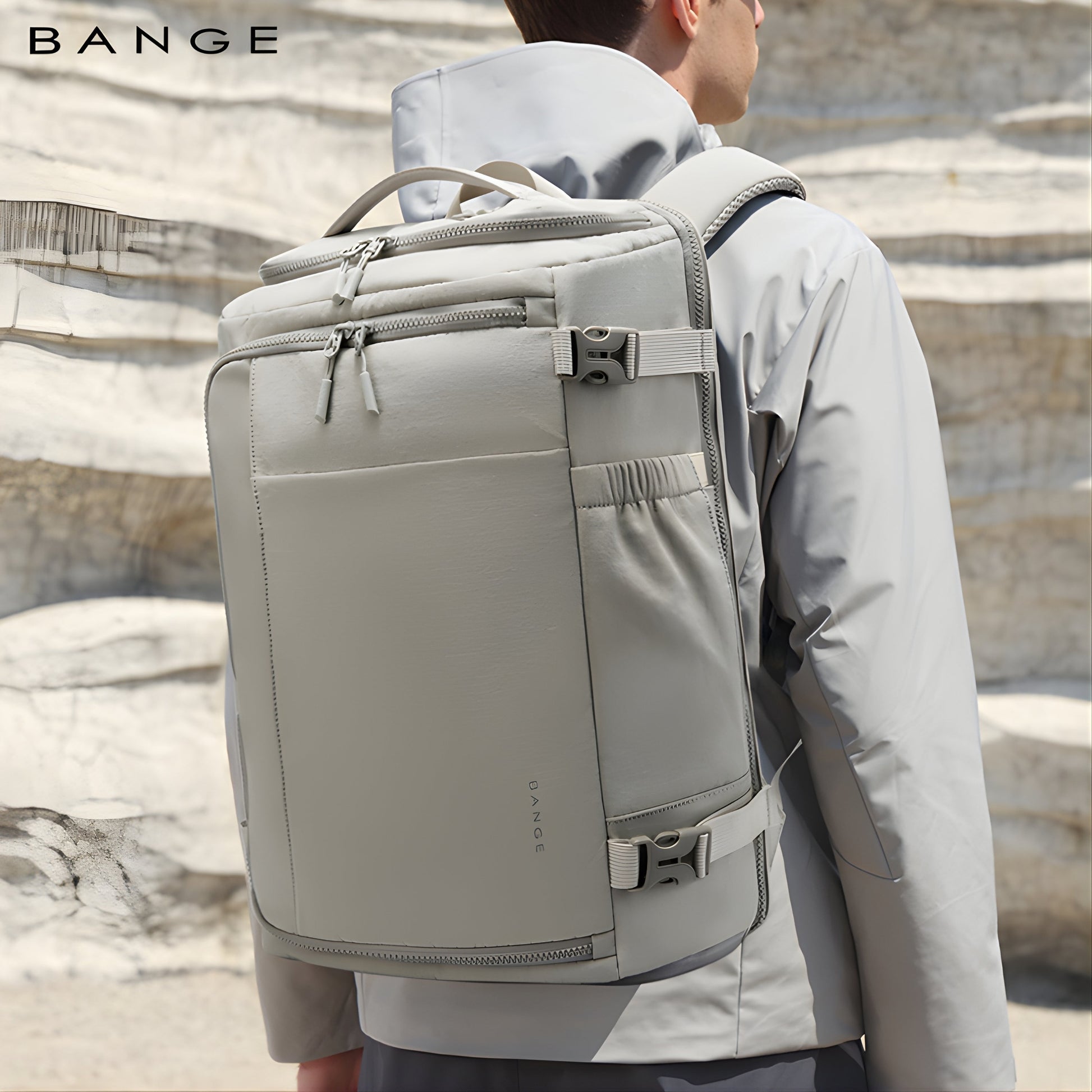 Backper Cygnus Waterproof Polyester Backpack — in use