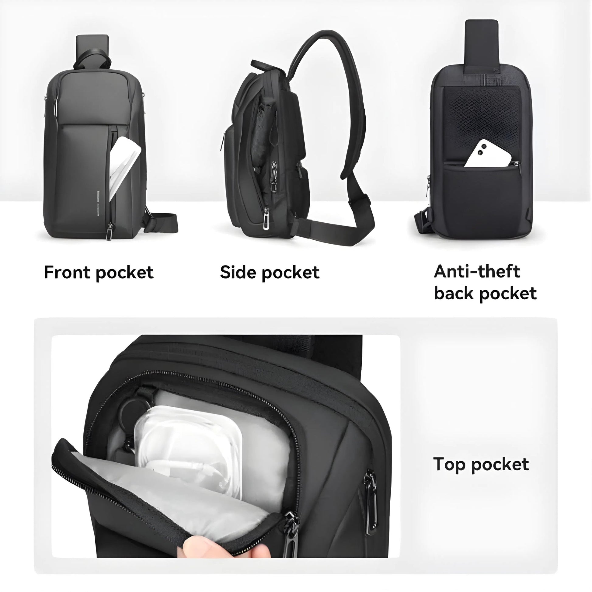 Backper Cassiopeia Waterproof Oxford Chest Bag — in use