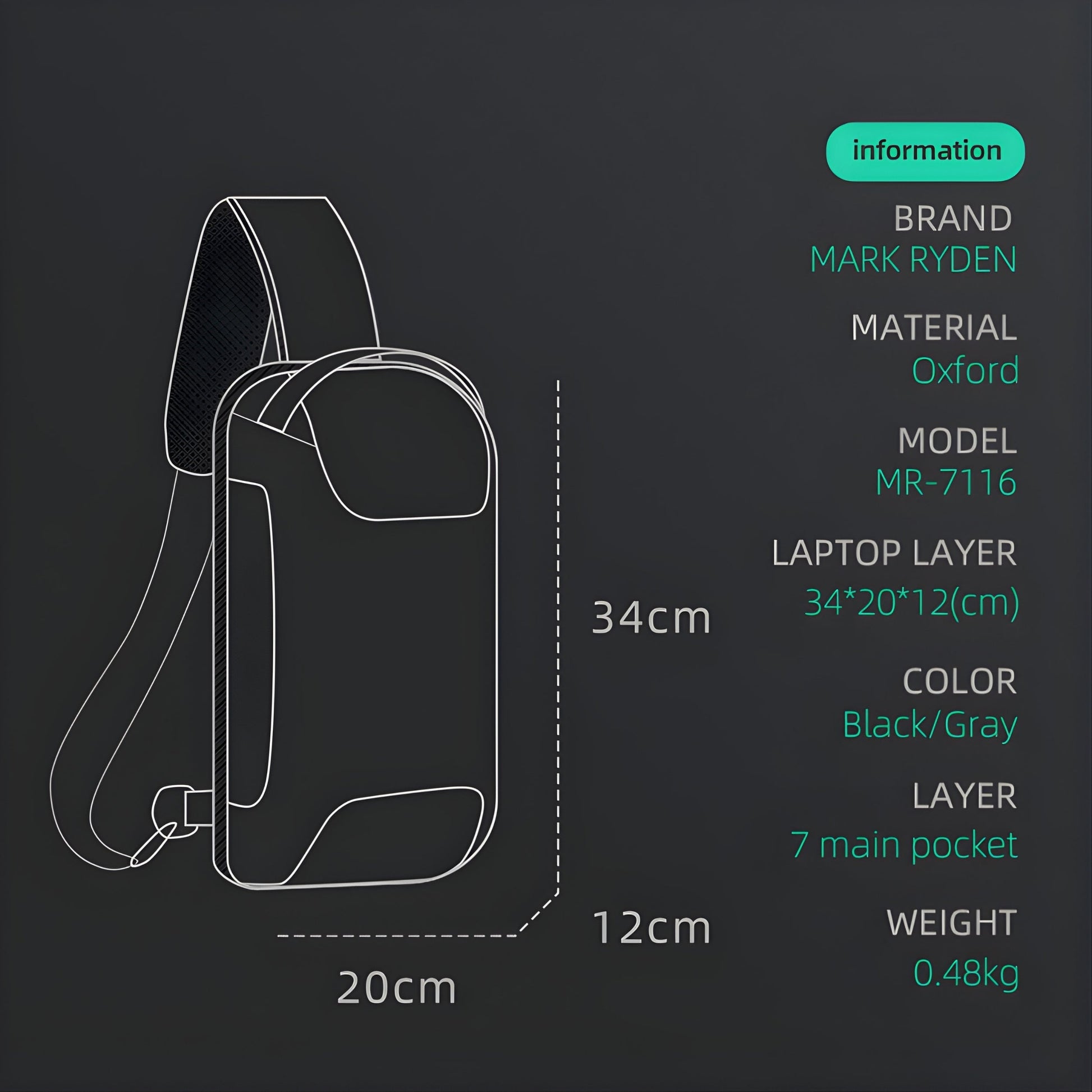Backper Andromeda Waterproof Oxford Storage Bag — packed view