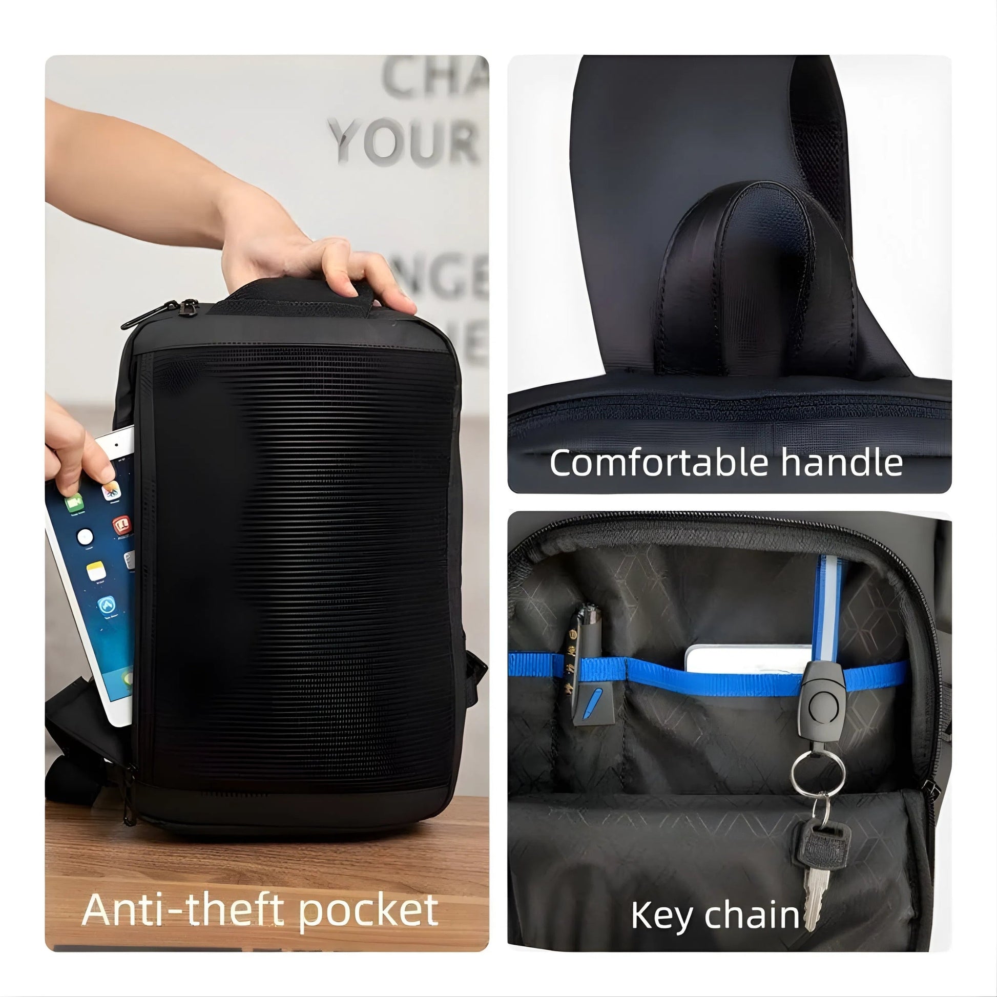Backper Triton Waterproof Oxford Chest Bag — interior compartment