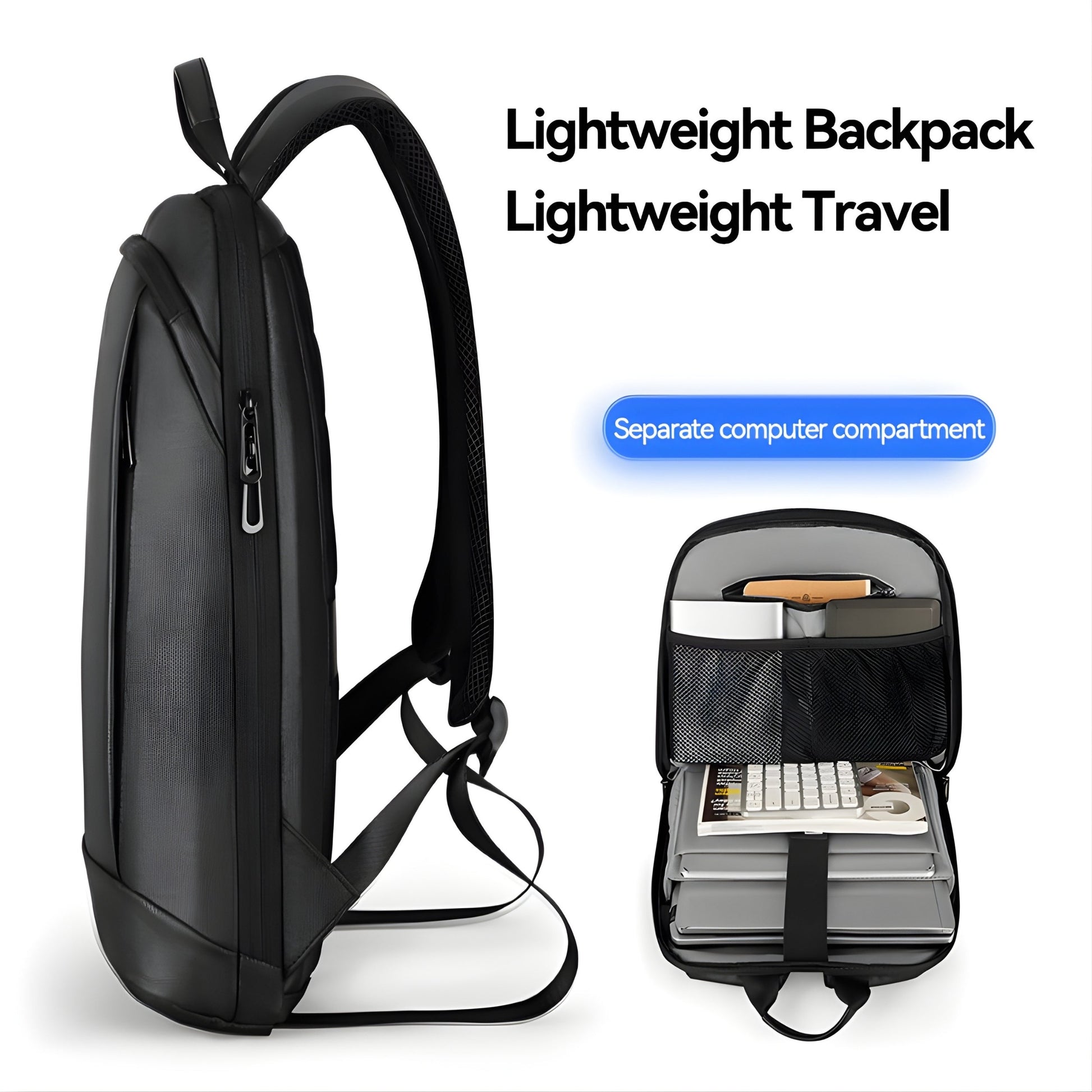 Backper Indus Anti-Theft Oxford Backpack — back panel