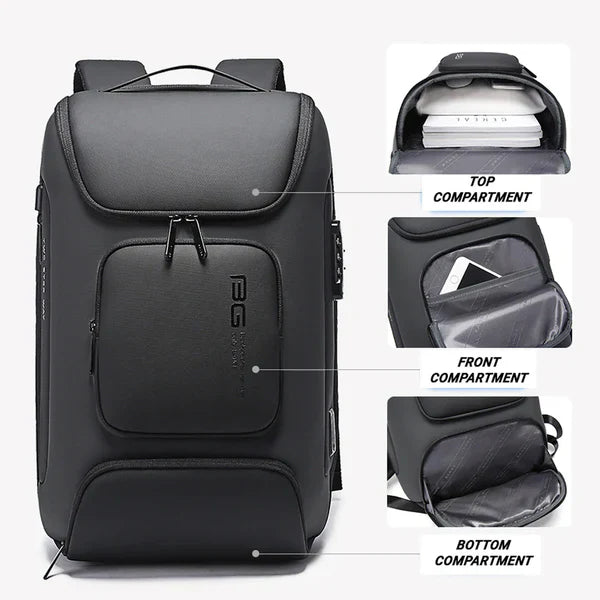 Backper Onyx Anti-Theft Nylon Backpack — packed view