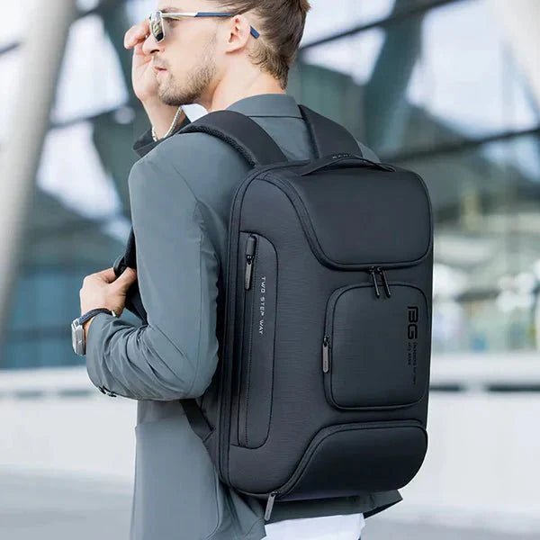 Backper Onyx Anti-Theft Nylon Backpack — in use