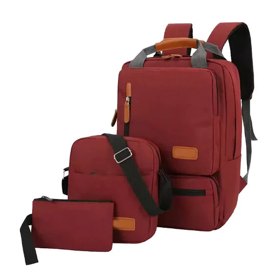 Thelxinoe backpack set in burgundy