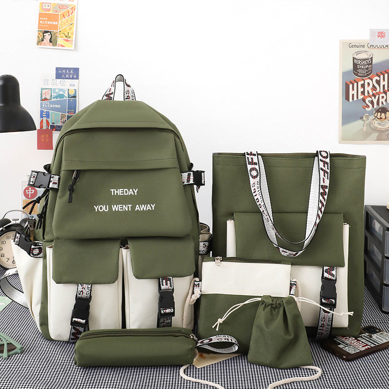 Turquoise backpack set Military Green colorway