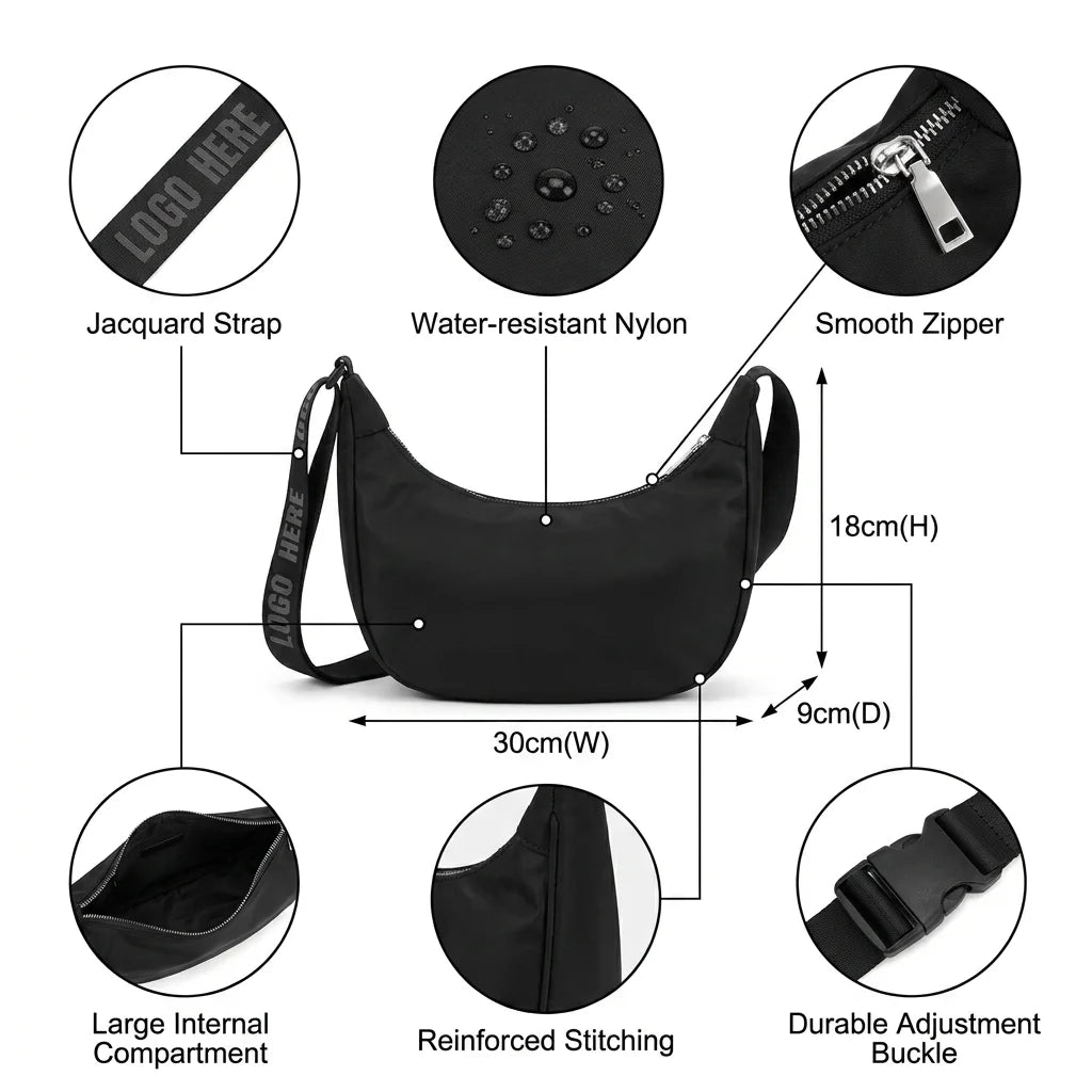 Backper Hydra Crescent Moon Bag — angle view