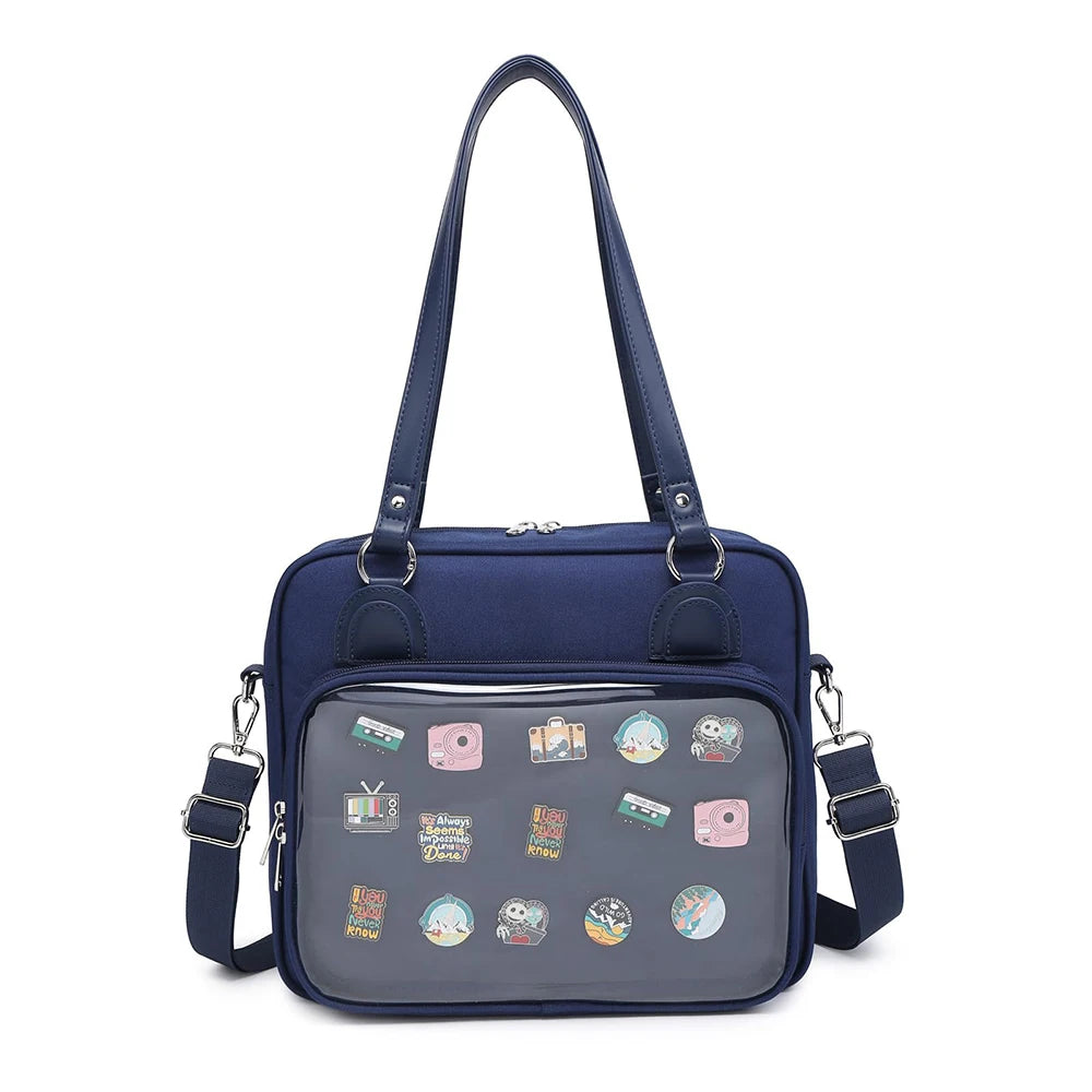Backper Virgo Ita Badge Display Shoulder Bag — Deep Blue