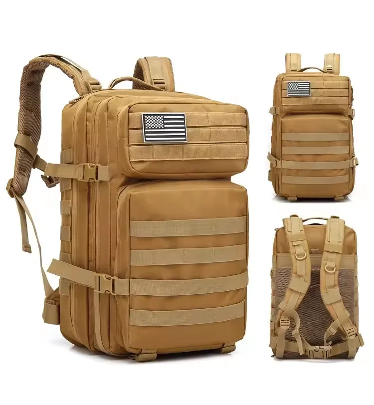 Hong BM-24M669 45L Waterproof Molle Tactical Backpack - Tan