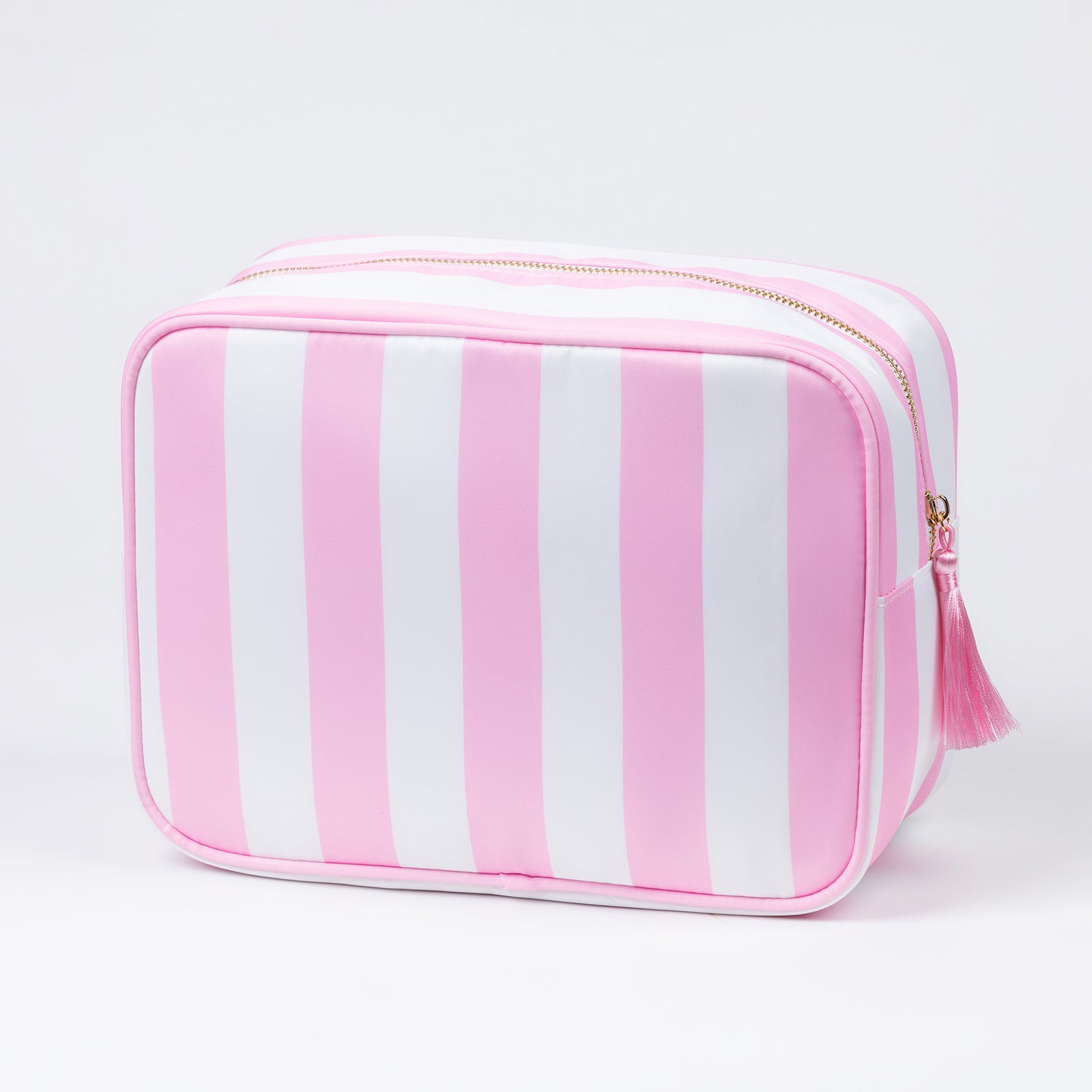 Backper Electra XL Striped Storage & Cosmetic Bag — Baby Pink