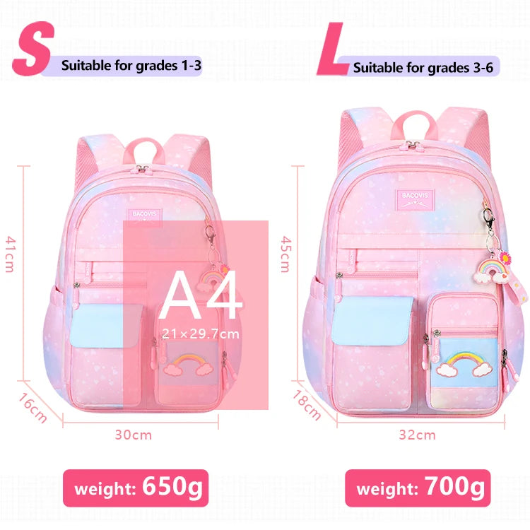 Keman KMBC1016-3 Cartoon Girls Waterproof School Backpack