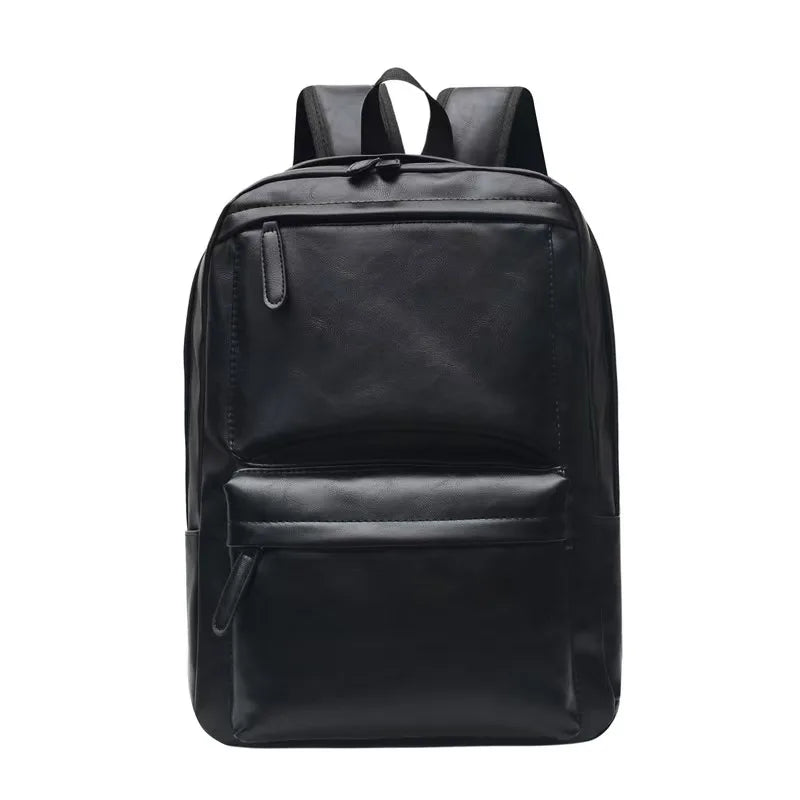 Herse PU leather backpack in black
