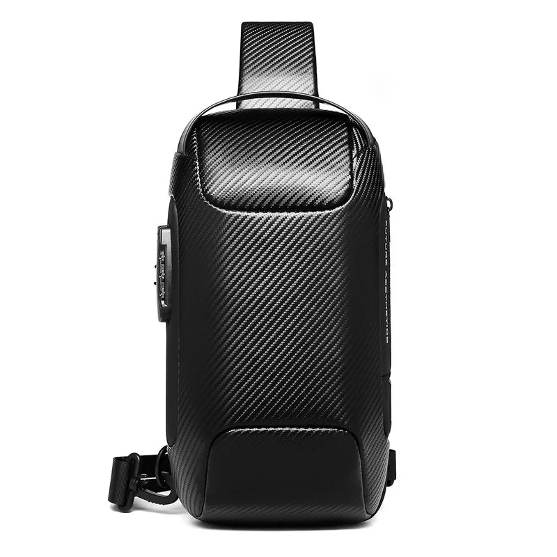 Mingao 22085-P Carbon Fiber Waterproof Crossbody Sling Bag
