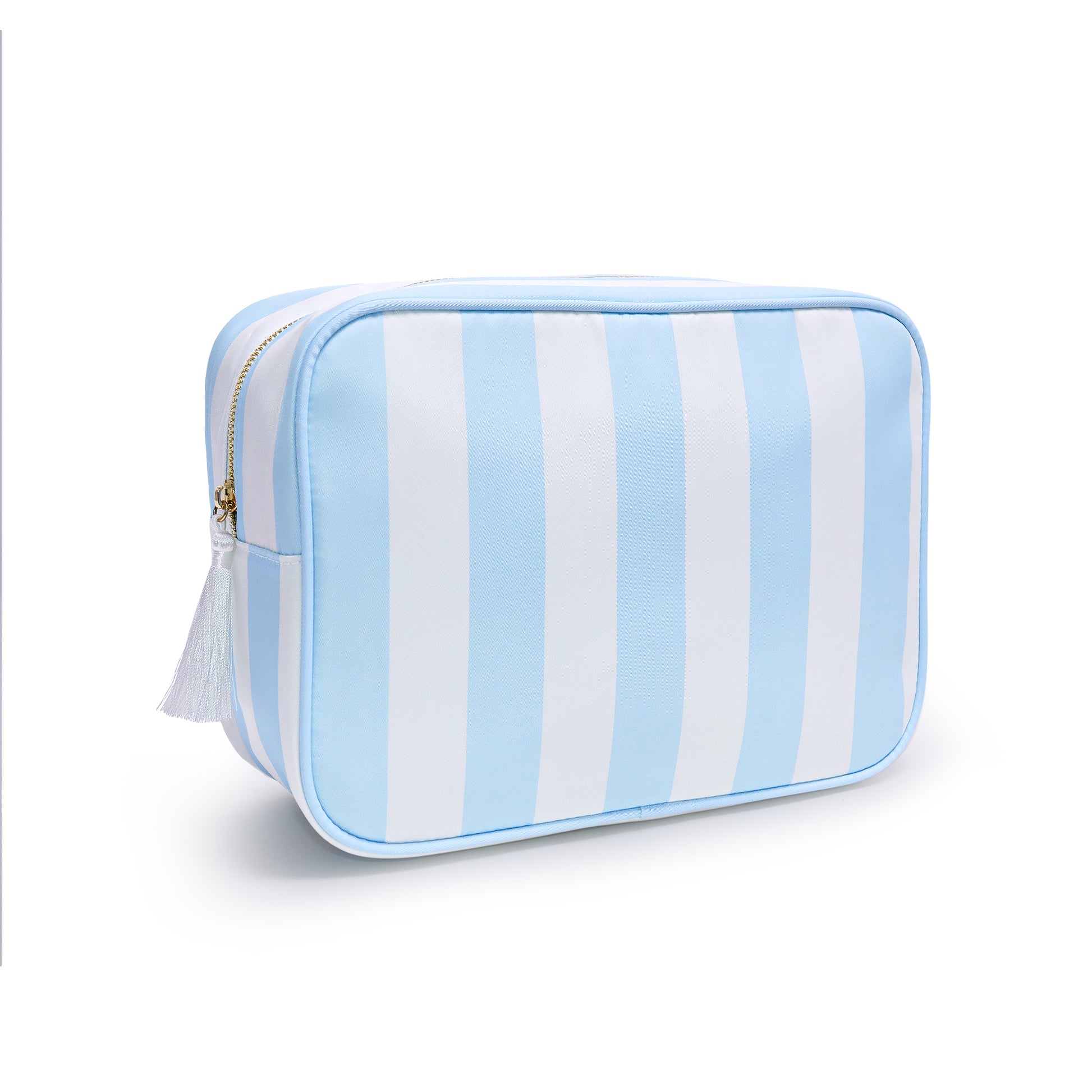 Backper Electra XL Striped Storage & Cosmetic Bag — Ice Blue