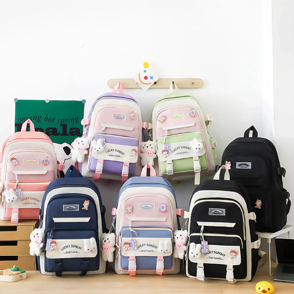 Orchid SJ8012SCH 5-piece kids school backpack set by Senjia - main view