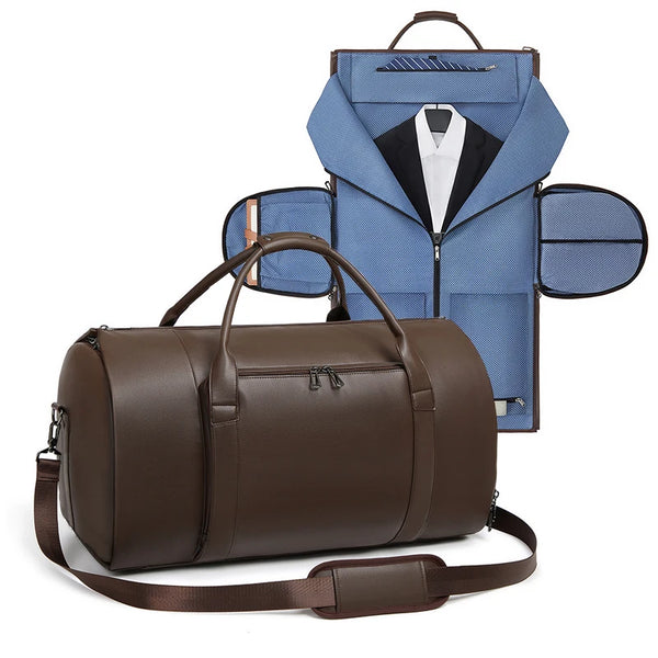 Mingao 2408 PU Leather Weekender Duffle Bag with Shoe Compartment