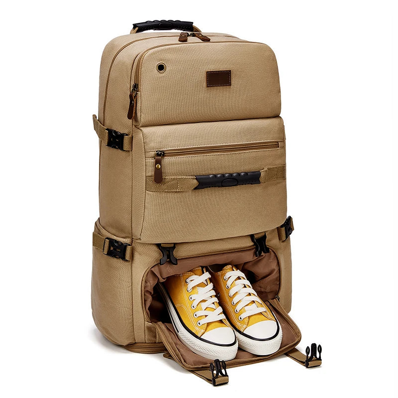 Mingao 2015 canvas travel backpack side view