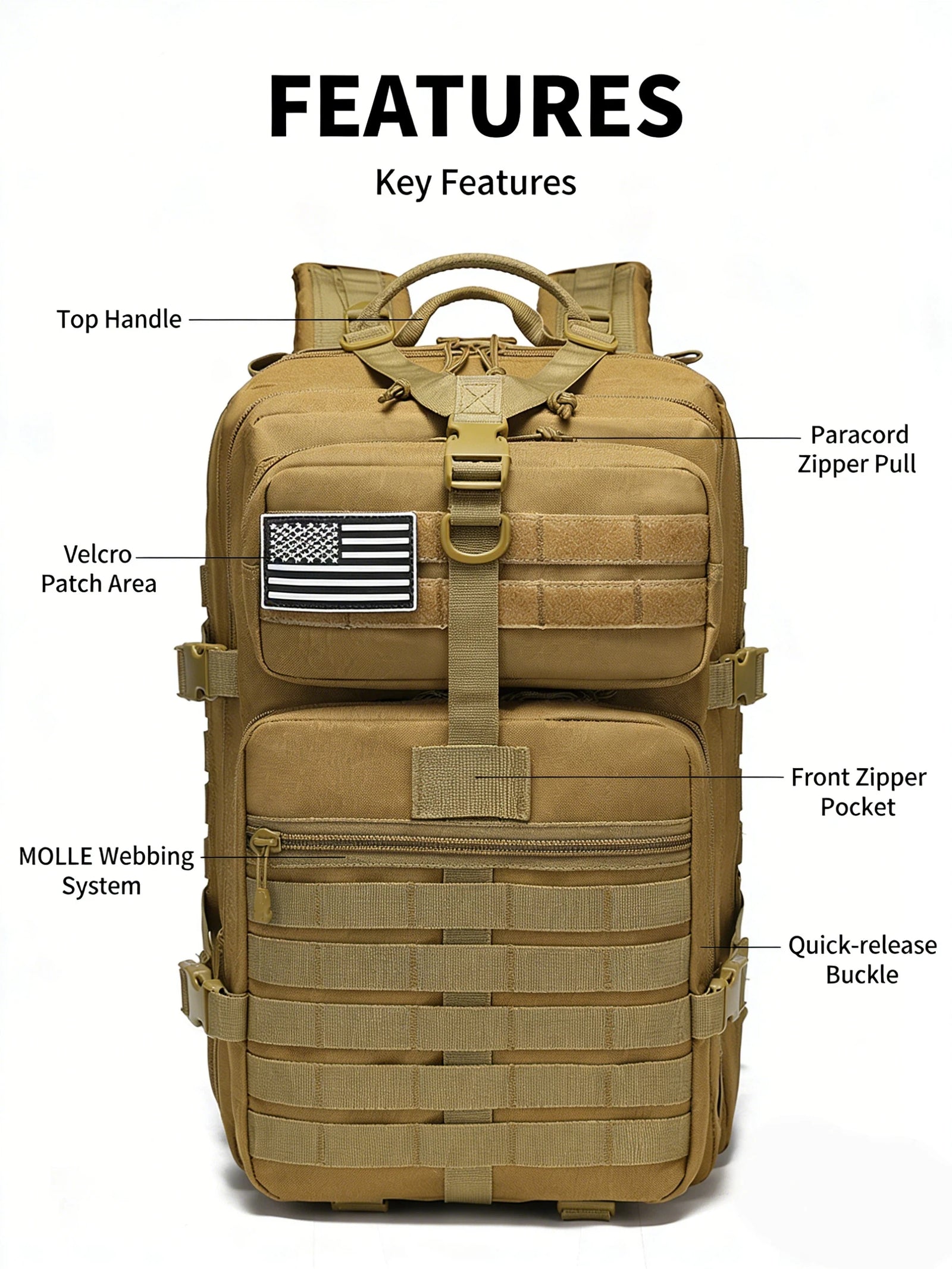 Hong BM-24M794 30L Waterproof Camouflage Tactical Hiking Backpack - detail 3