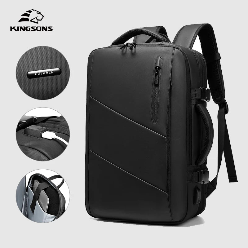 Kingsons men's waterproof travel backpack — interior compartment