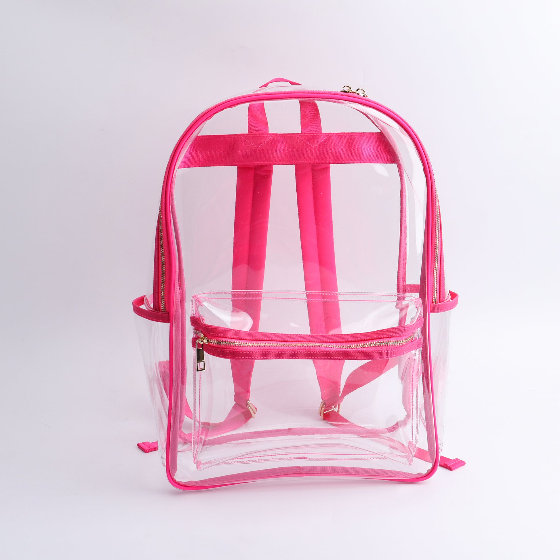 Backper Perseus Clear PVC Stadium & School Backpack — Hot Pink