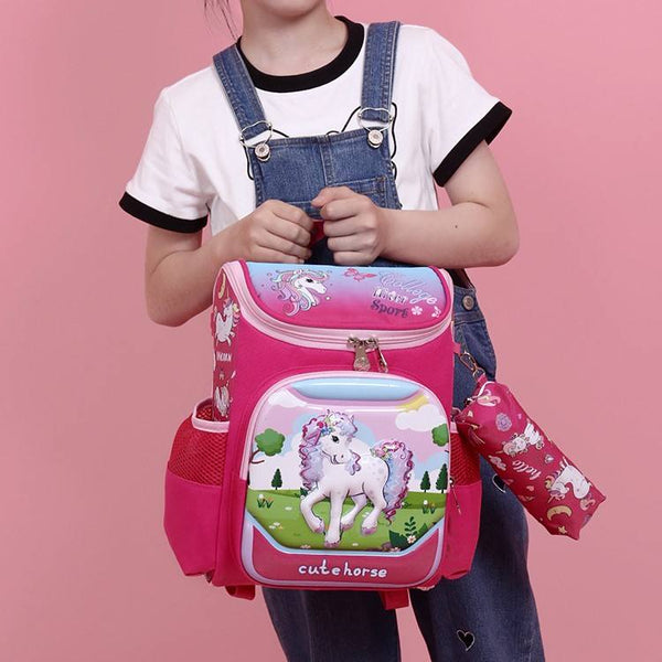 Kawaii Unicorn Print Kids School Backpack Senjia - main