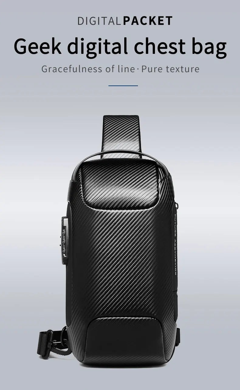 Mingao 22085-P Carbon Fiber Waterproof Crossbody Sling Bag - detail 2