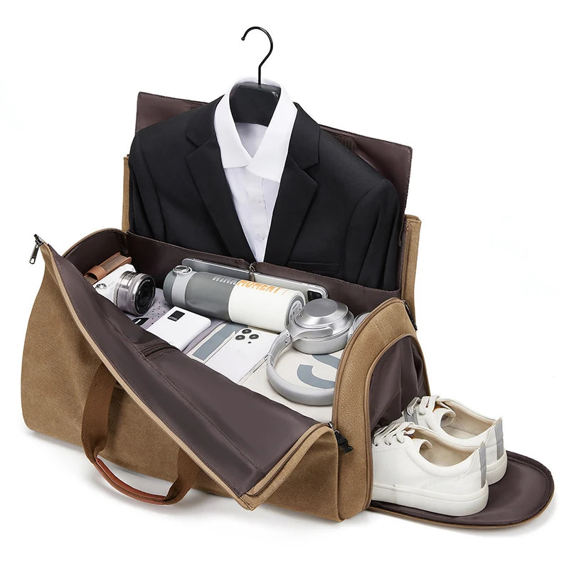Mingao 209-1 Canvas Travel Duffle Bag with Shoe Compartment
