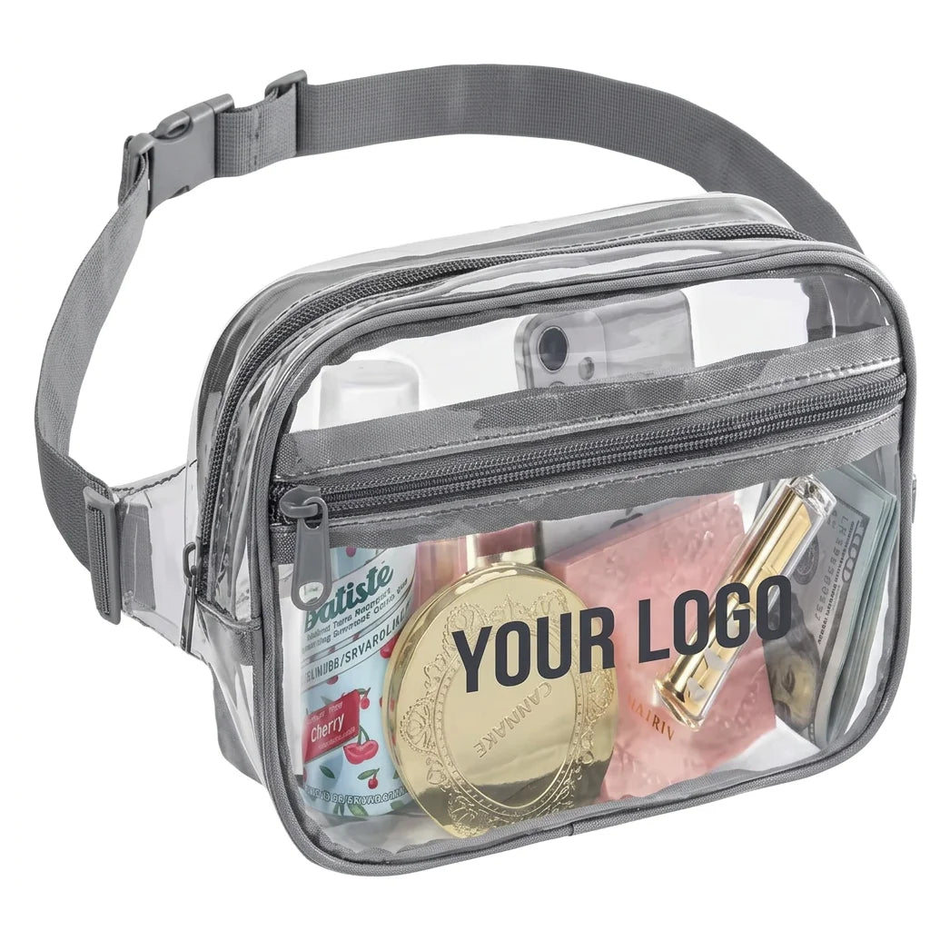 Backper Fornax Fruit-Print Clear Waist Bag — Gray