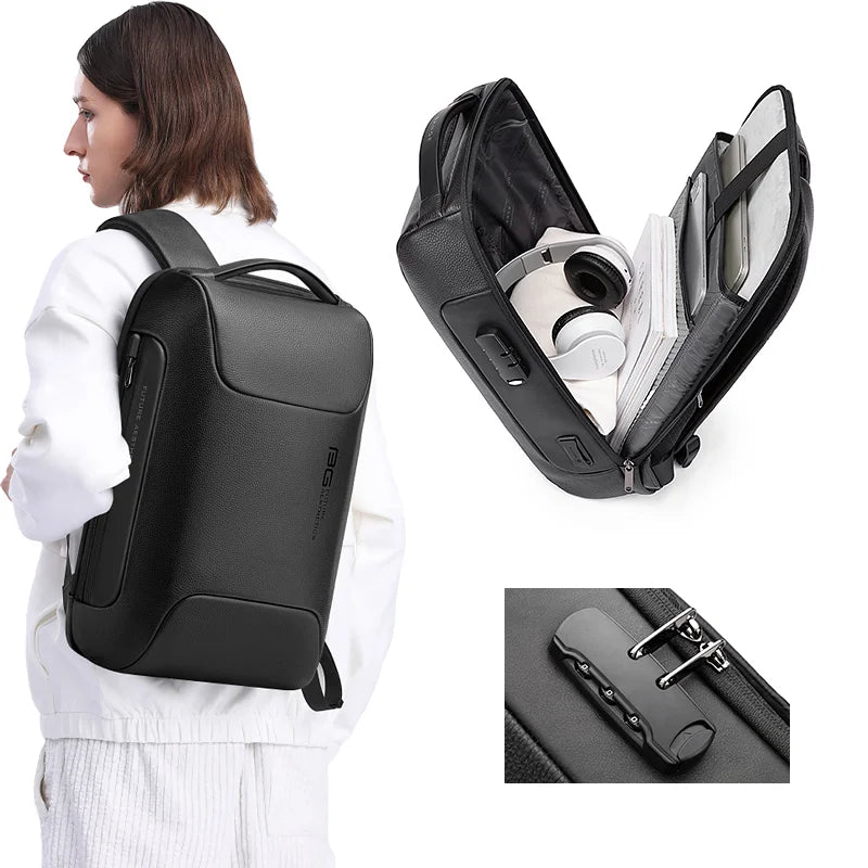 Backper Cipher Anti-Theft PU Leather Backpack — lifestyle shot