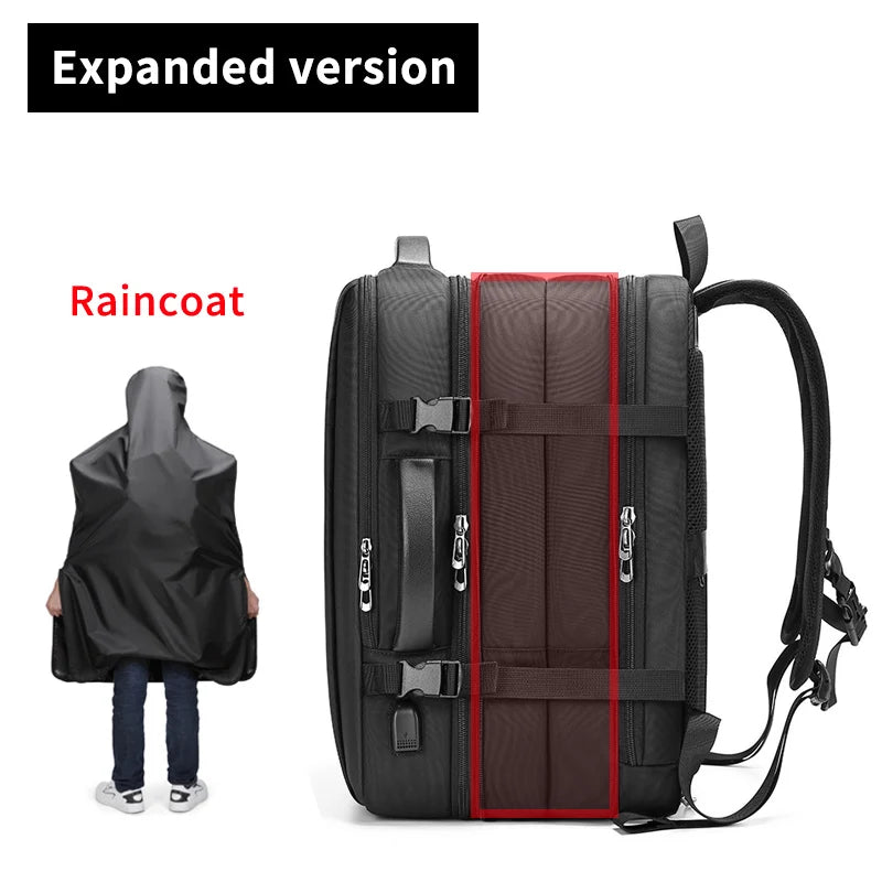 Mingao 1055 Multifunctional Smart USB Travel Laptop Backpack - Black (Extended)