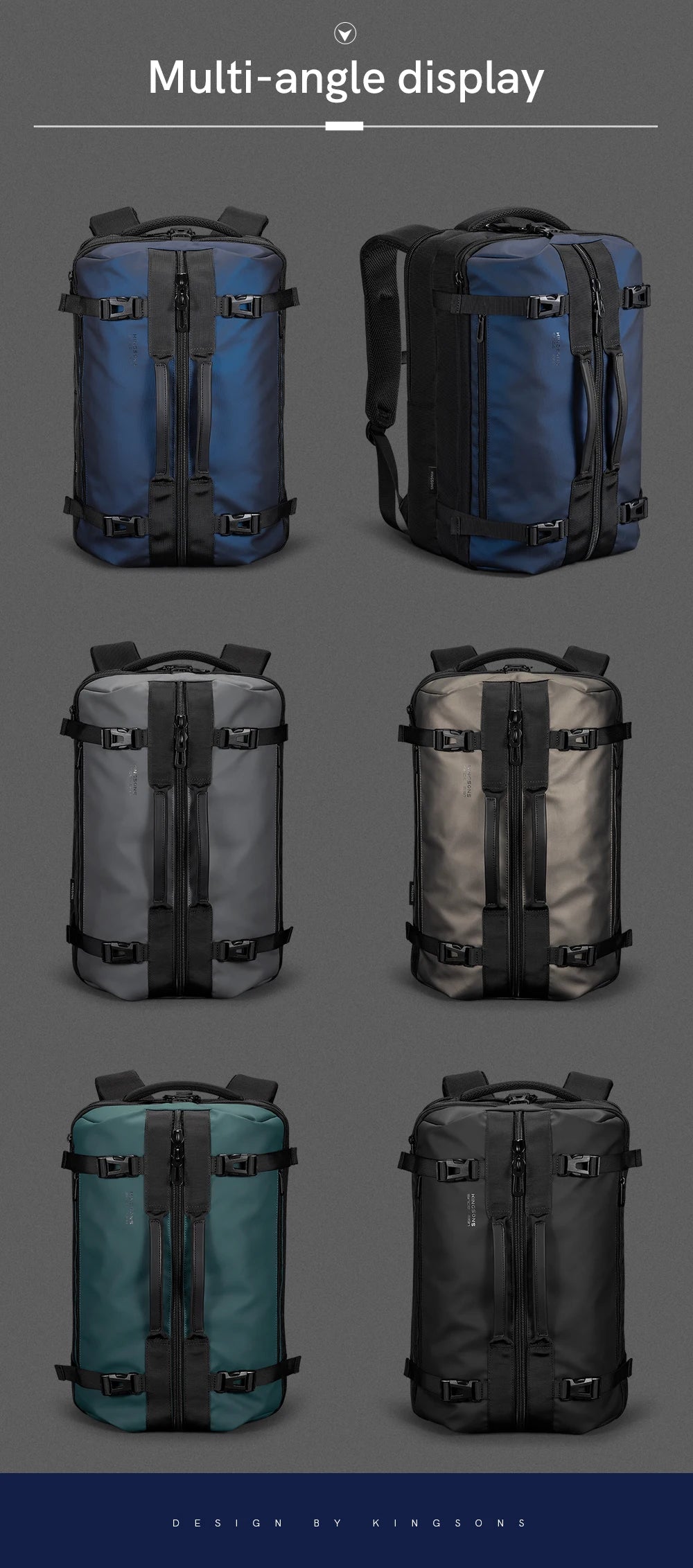 Kingsons K10393W 17" Waterproof Business Backpack